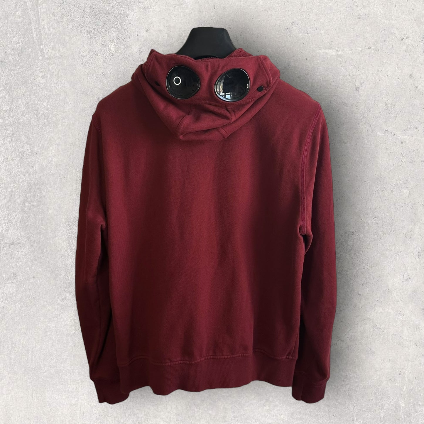 CP Company Burgundy Goggle Hoodie (XL, 23”)