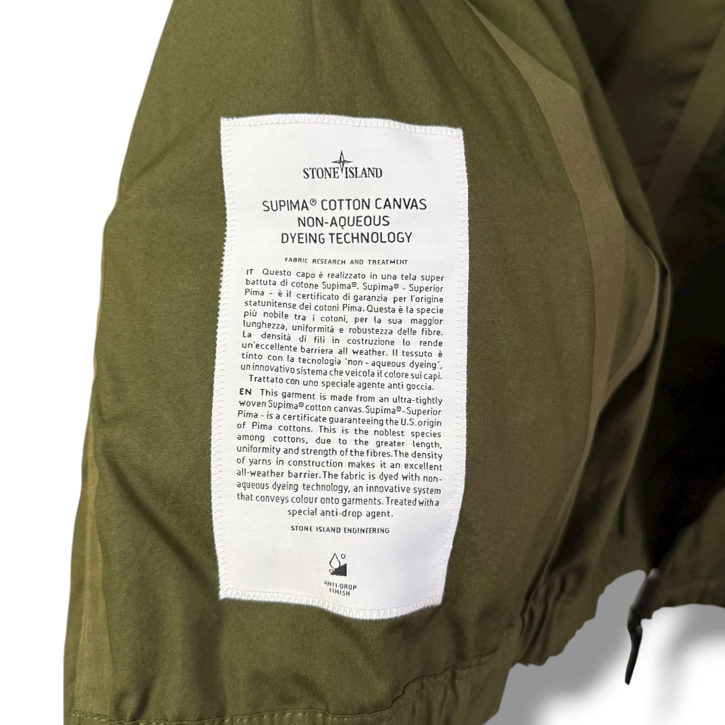 Stone Island Supima Cotton Canvas Jacket (S / M, 22.5”)