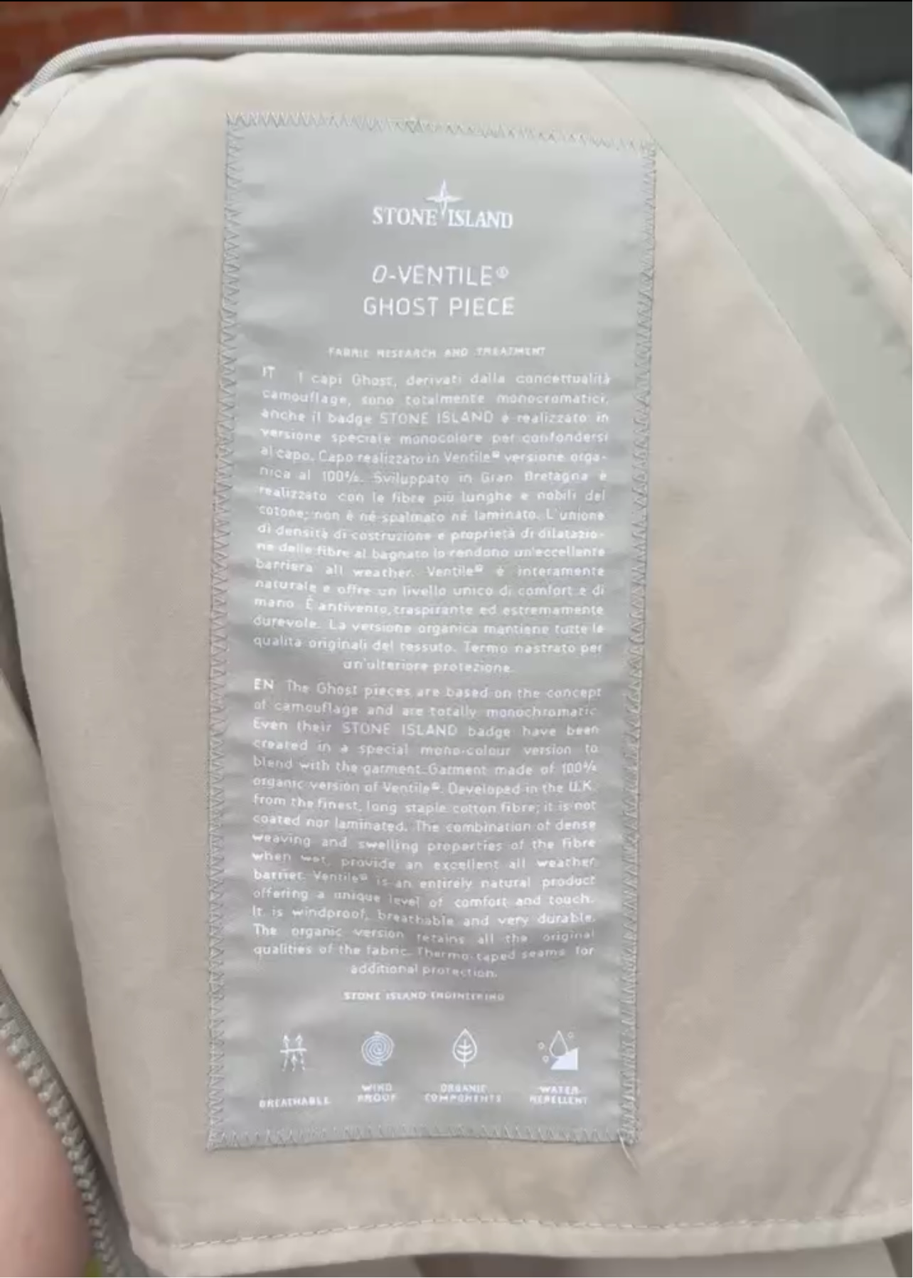 Stone Island O-Ventile Ghost Trench Coat (M, 24”)