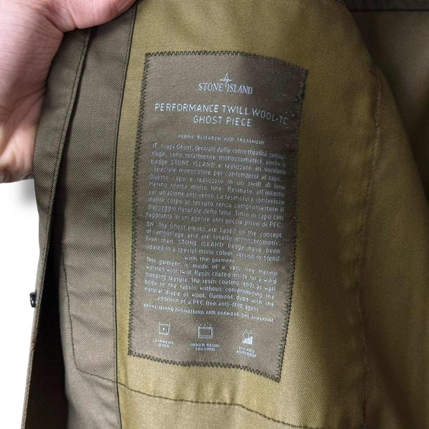 Stone Island Performance Twill Wool-TC Ghost Piece (XL, 24.5”)
