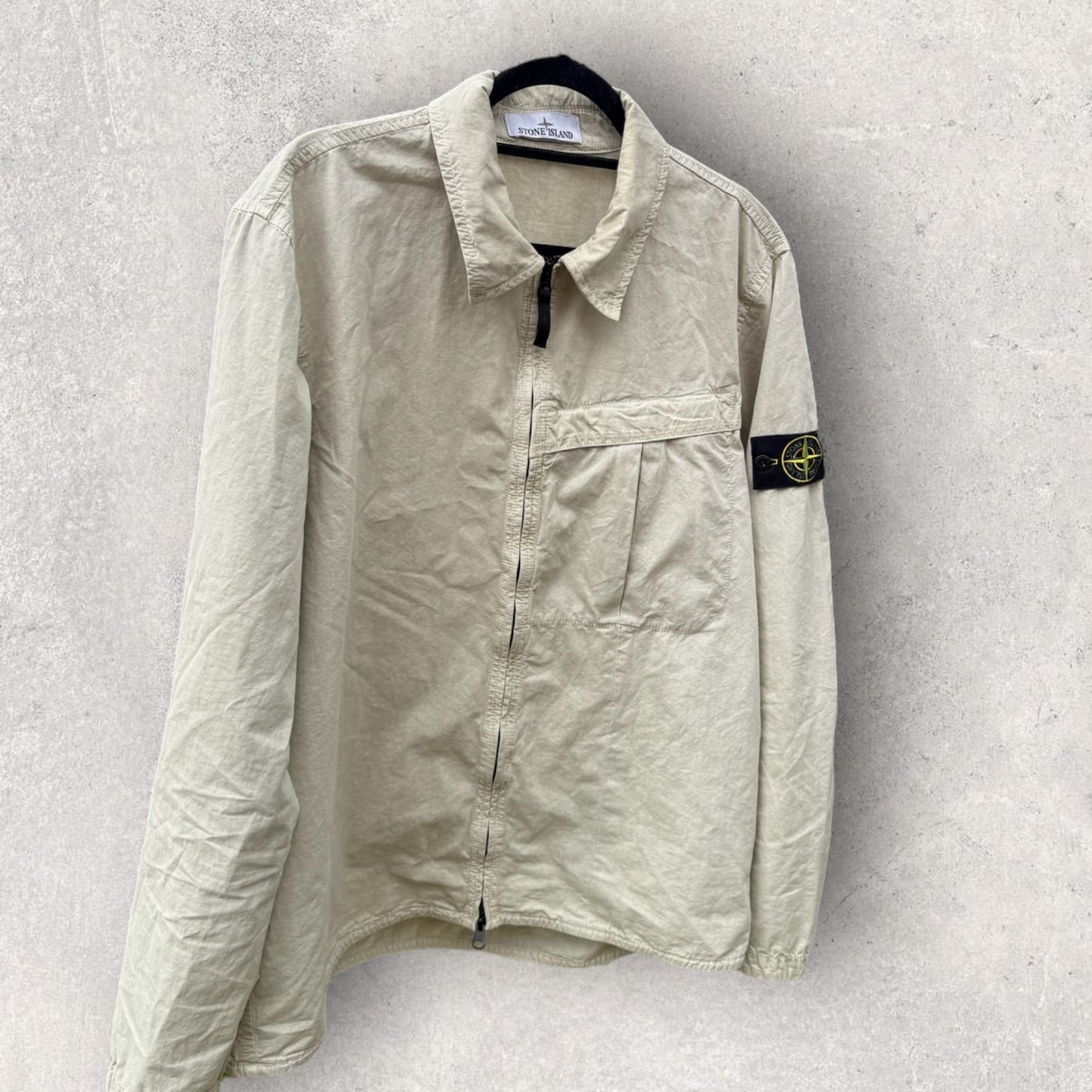 Stone Island Cream Overshirt (XL, 23”)