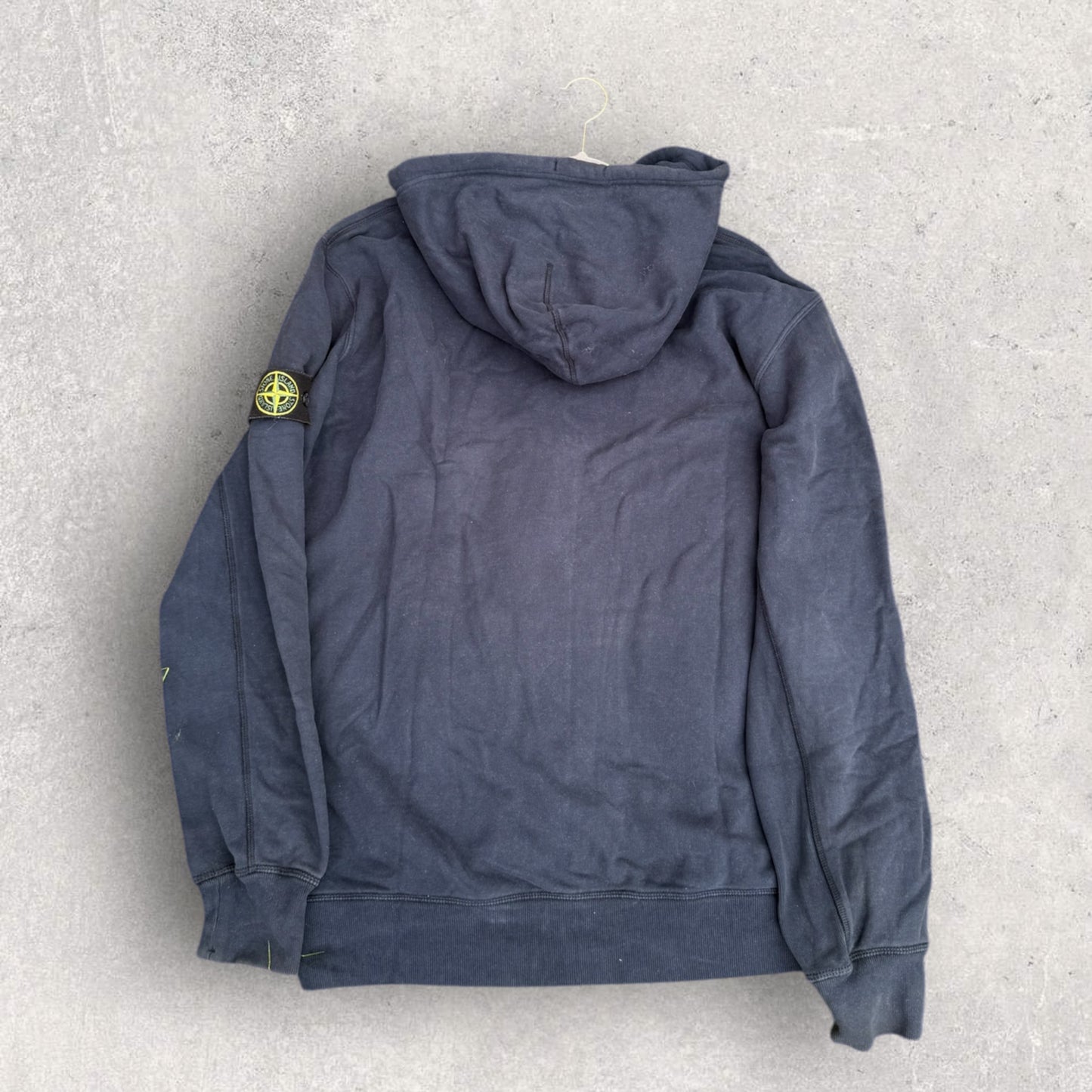 Stone Island Navy Zip Hoodie (3XL, 28”)