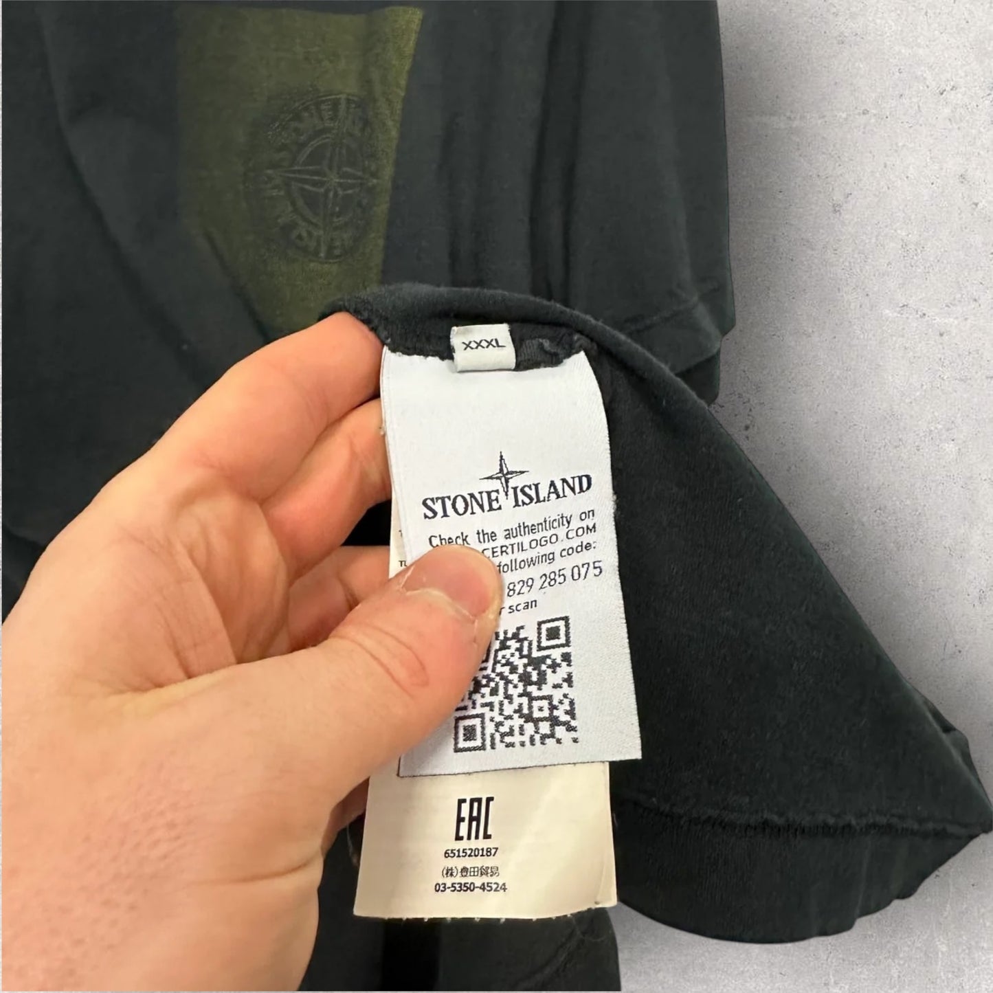 Stone Island Black Faded Compass Tee (XXXL, 24.5”)