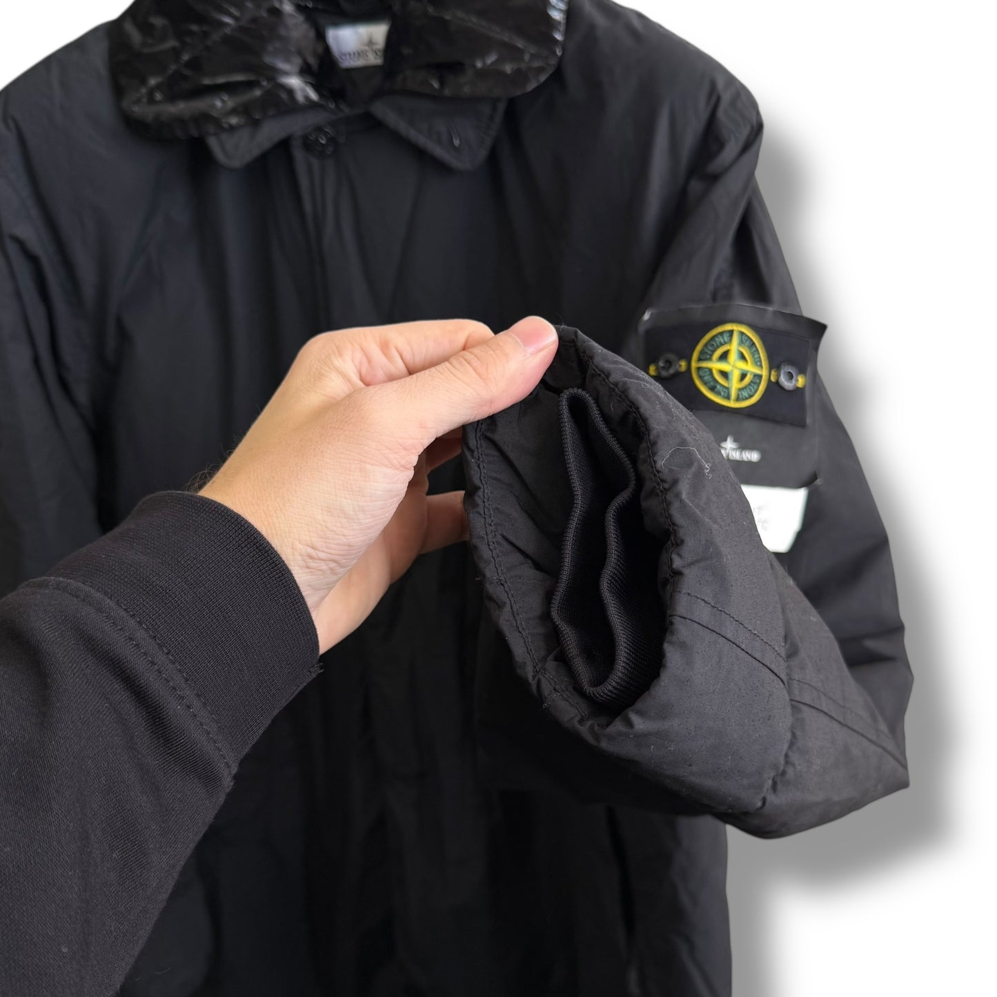 Stone Island Naslan Light Watro Down TC Long Fishtail Coat (M, 24.5” - Fits XL)