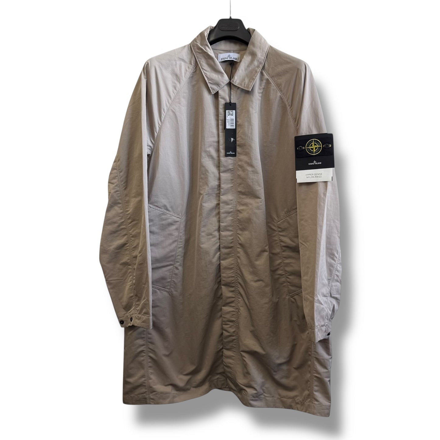 Stone Island Hyper Dense Nylon Raso 3/4 Fishtail Parka (XL, 25”)