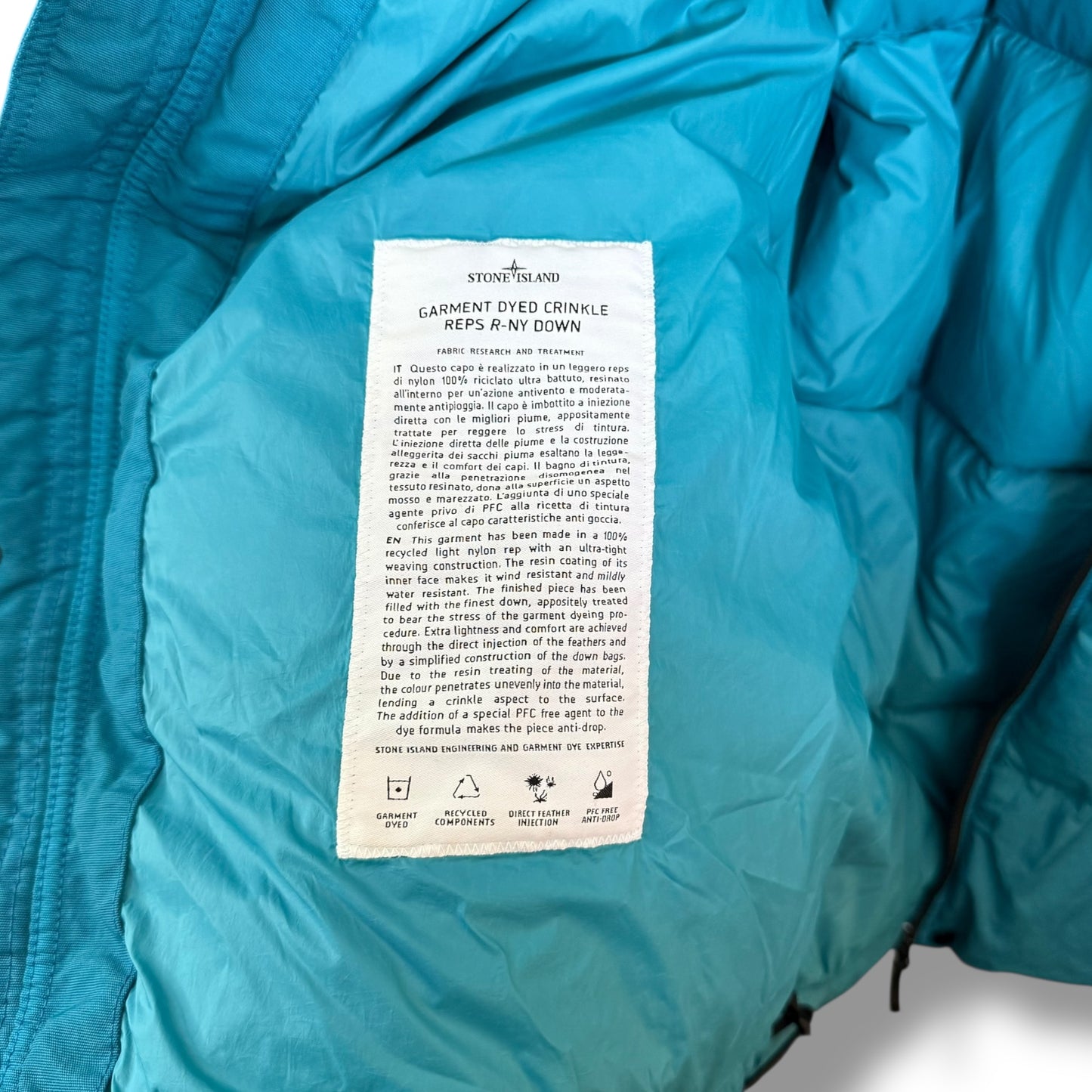Stone Island Garment Dyed Crinkle Reps NY Down (XL, 26”)