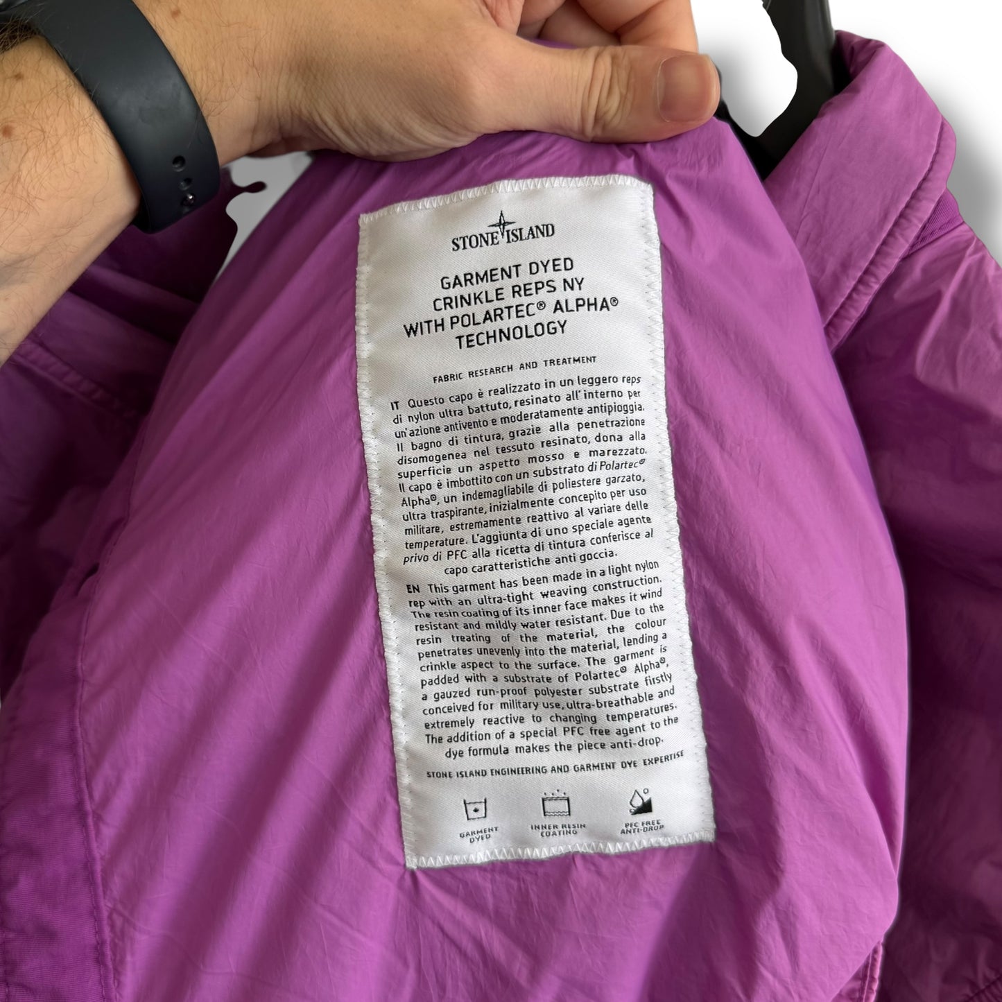 Stone Island Garment Dyed Crinkle Reps Polartec (L, 22.5”)