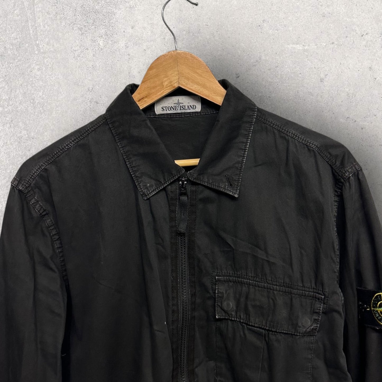 Stone Island Black Overshirt (L, 22”)