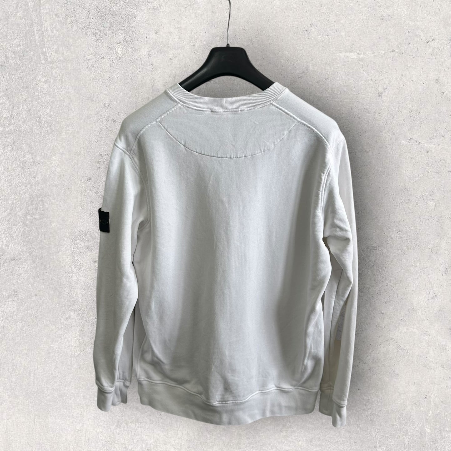 Stone Island White Sweatshirt (XL, 24”)