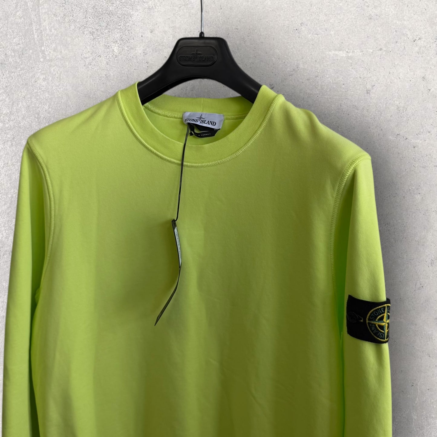 Stone Island Lime Sweatshirt (L, 22”)
