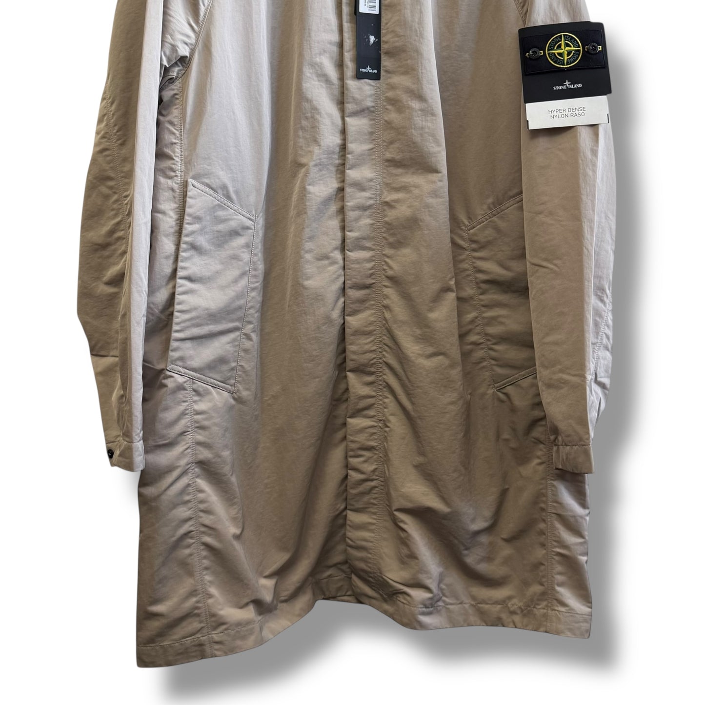 Stone Island Hyper Dense Nylon Raso 3/4 Fishtail Parka (XL, 25”)