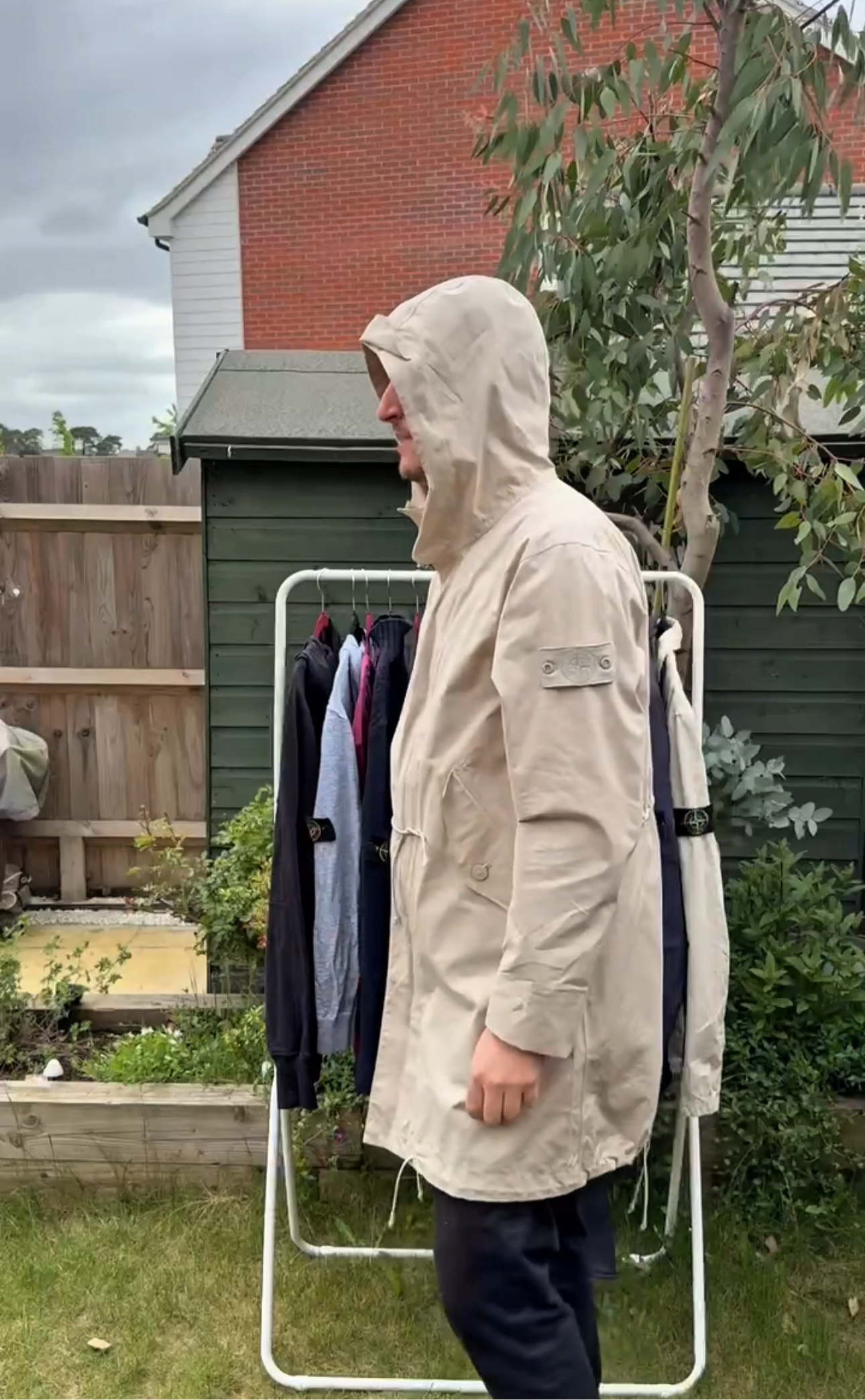 Stone Island O-Ventile Ghost Trench Coat (M, 24”)