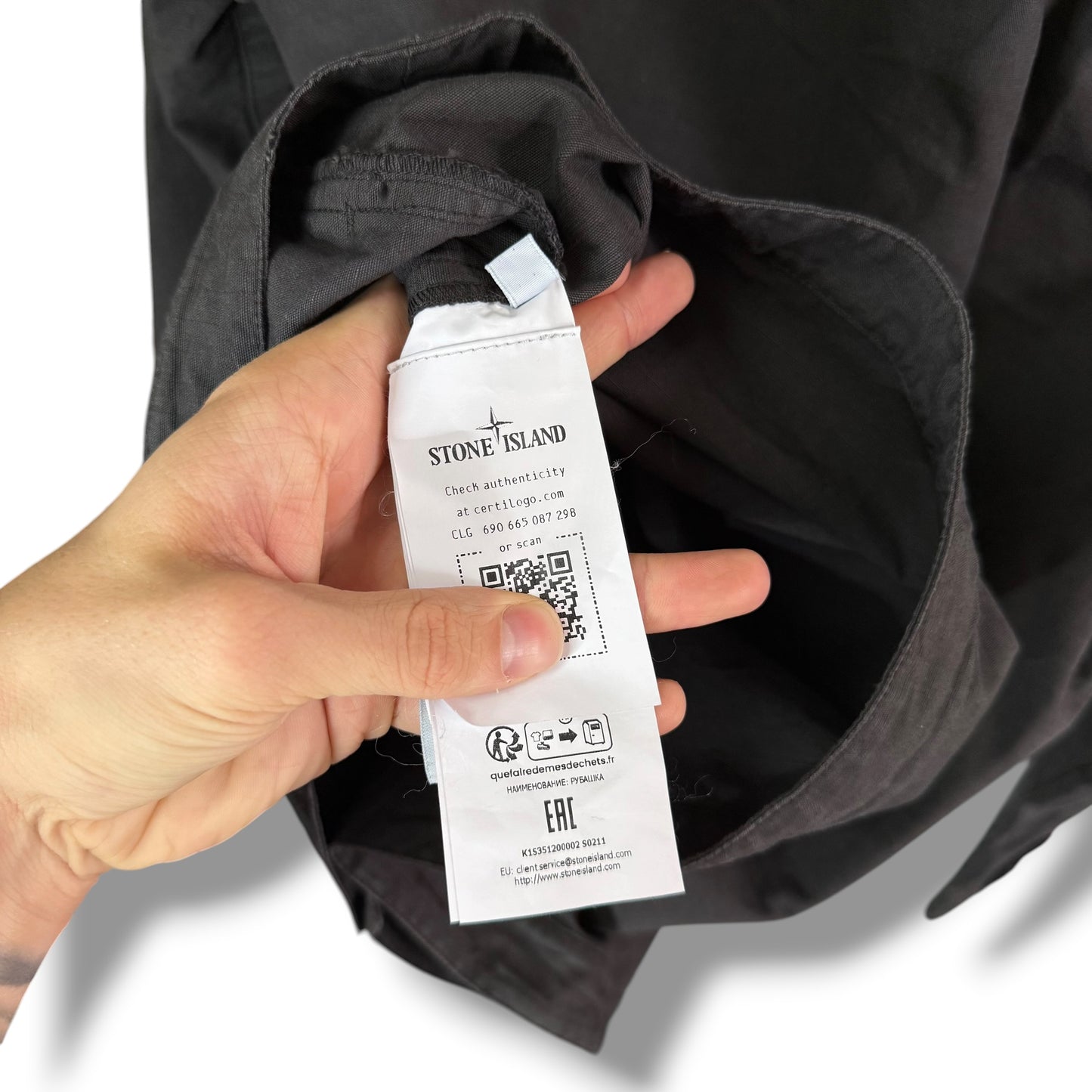 Stone Island Ripstop Overshirt (L, 22.5”)