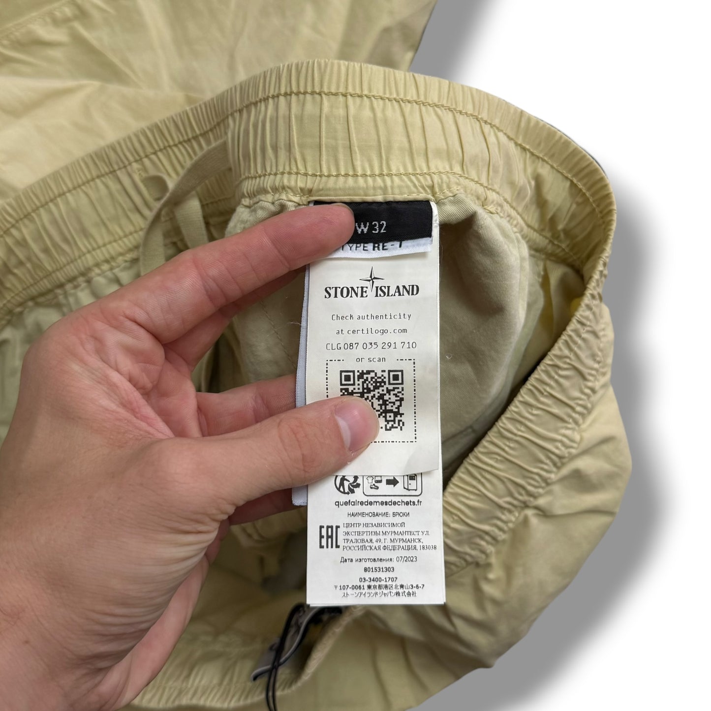 Stone Island Beige Cuffed Cargos