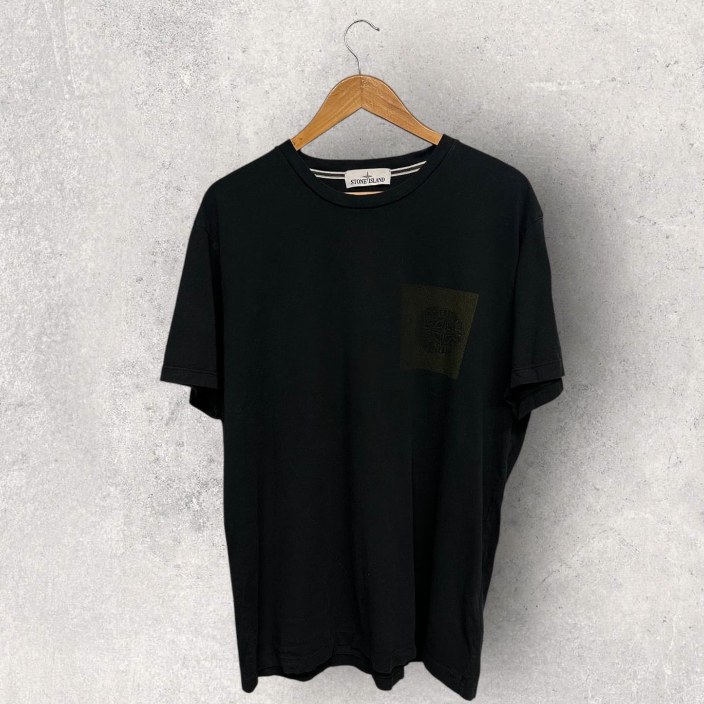 Stone Island Black Faded Compass Tee (XXXL, 24.5”)