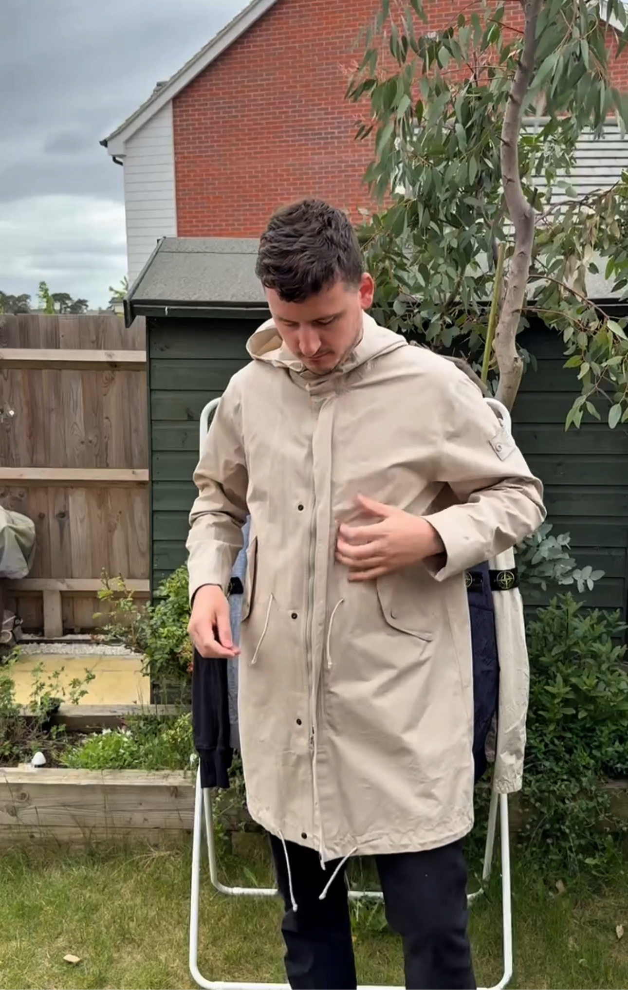 Stone Island O-Ventile Ghost Trench Coat (M, 24”)