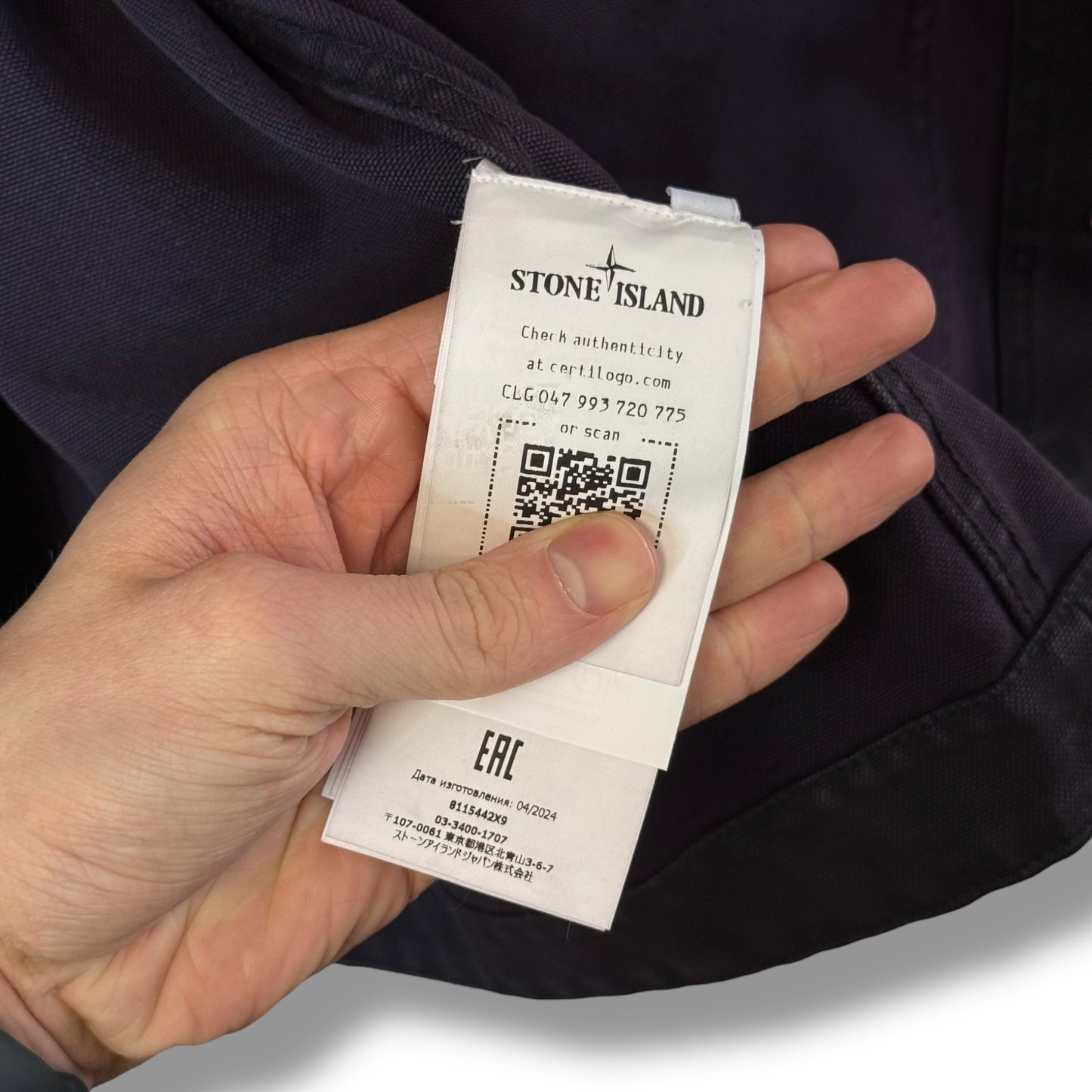 Stone Island Marina Plated Cotton Canvas Jacket (XL, 25”)