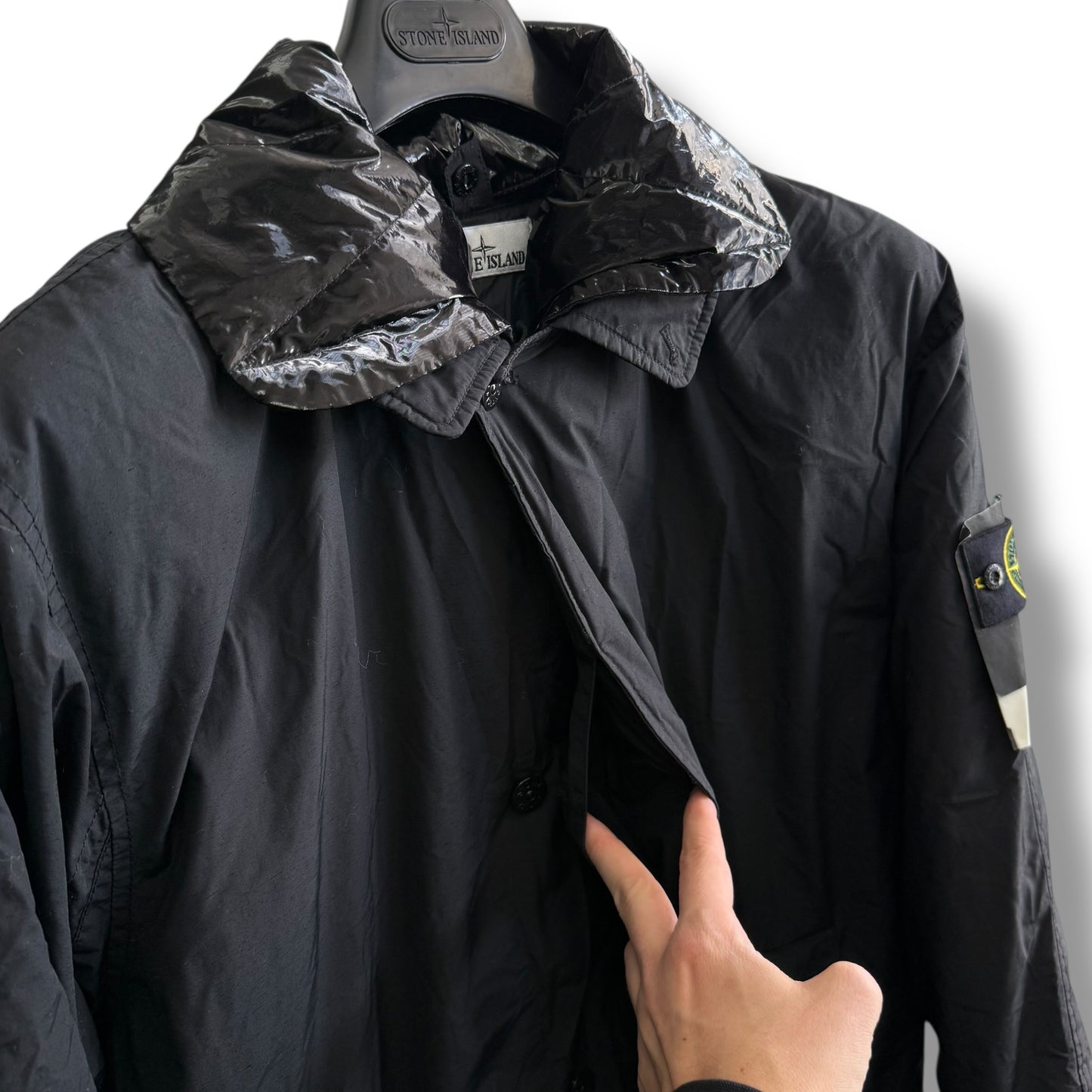 Stone Island Naslan Light Watro Down TC Long Fishtail Coat (M, 24.5” - Fits XL)