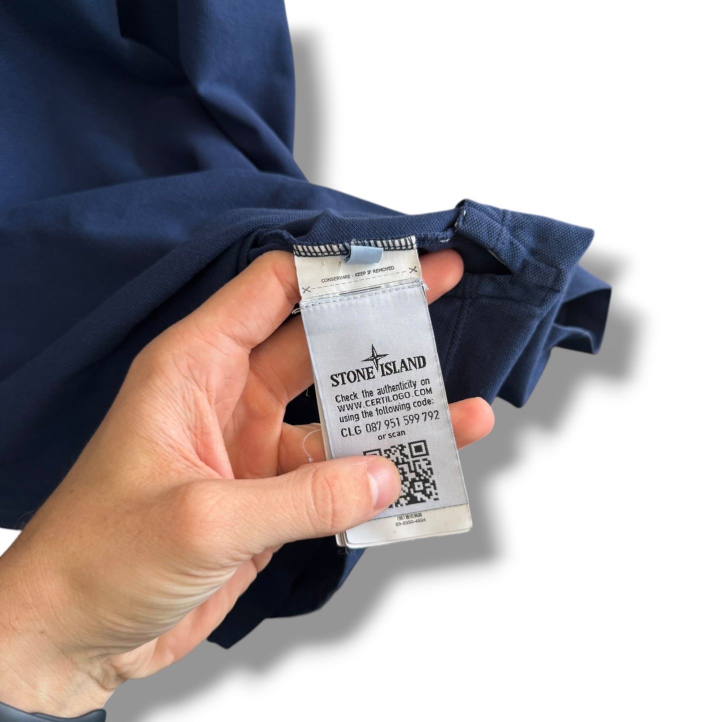 Stone Island Blue Polo (XXL, 23”)