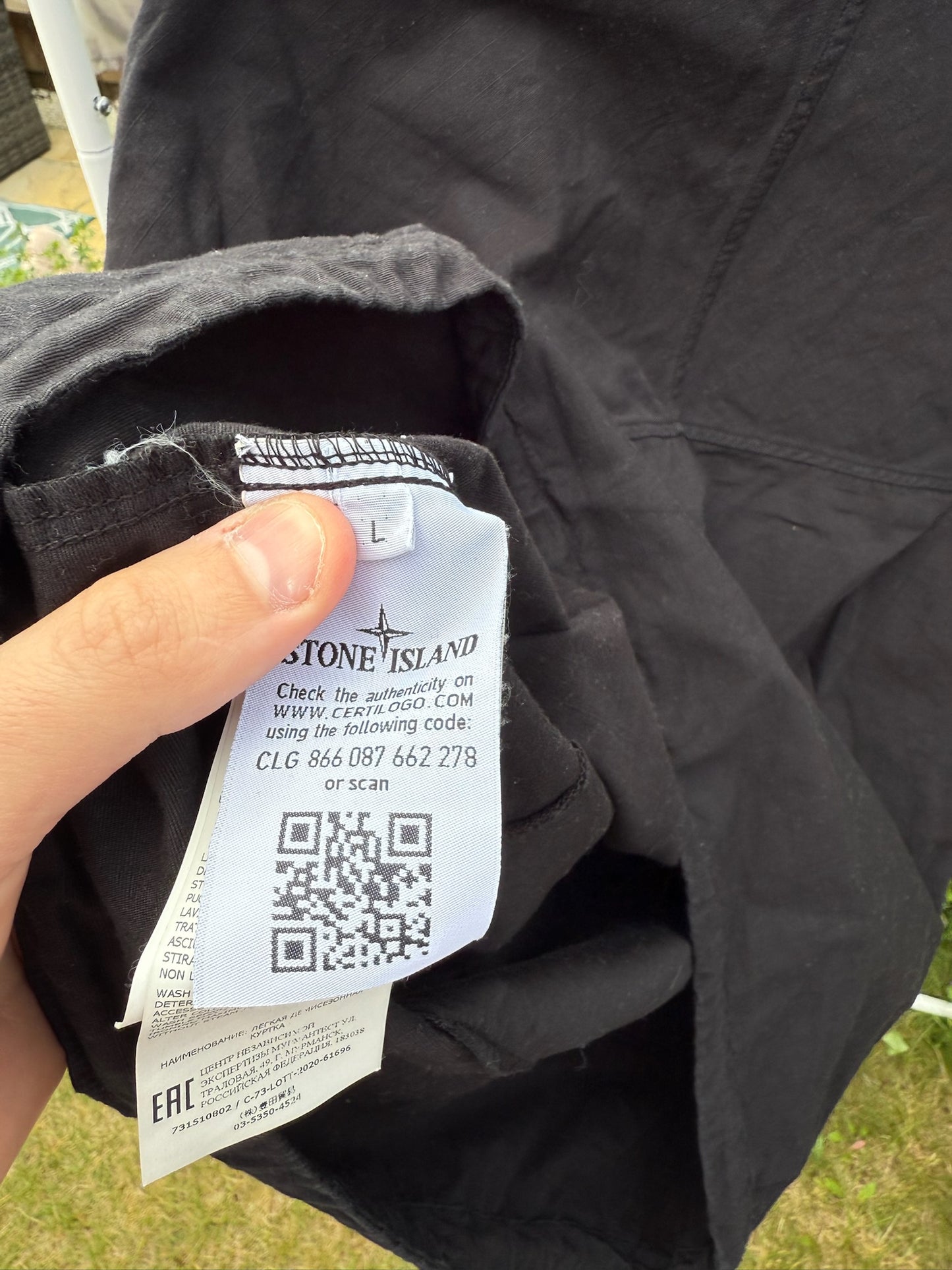 Stone Island 1/4 Zip Smock (L, 25.5”)