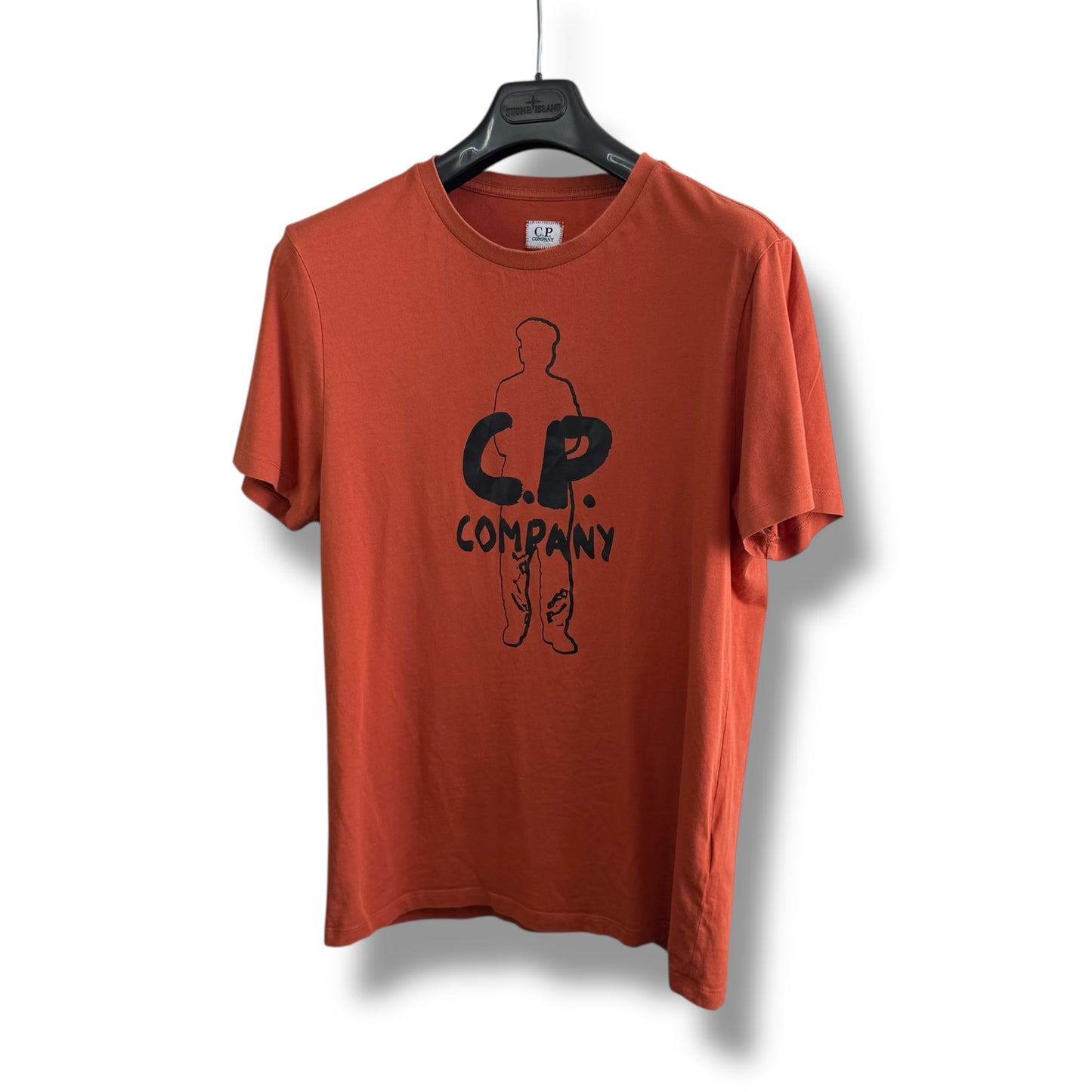 CP Company Orange Graphic T-Shirt (L, 20.5”)