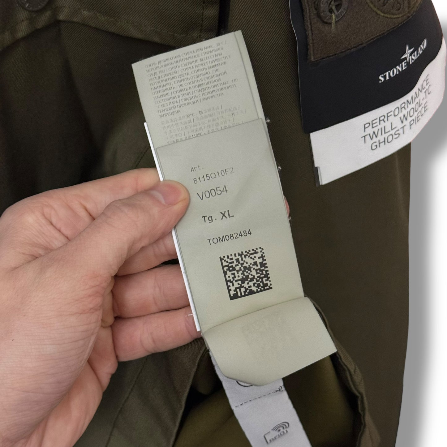 Stone Island Performance Twill Wool-TC Ghost Piece (XL, 24.5”)