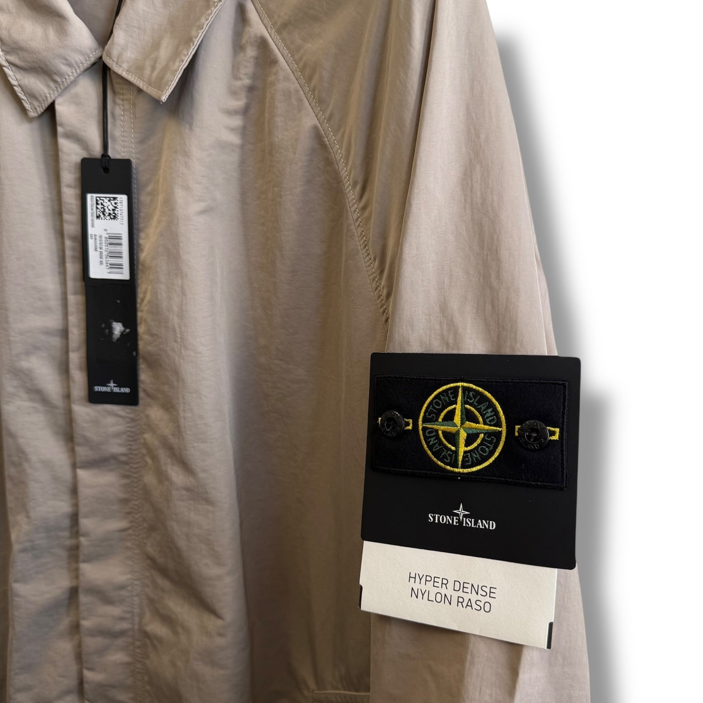 Stone Island Hyper Dense Nylon Raso 3/4 Fishtail Parka (XL, 25”)