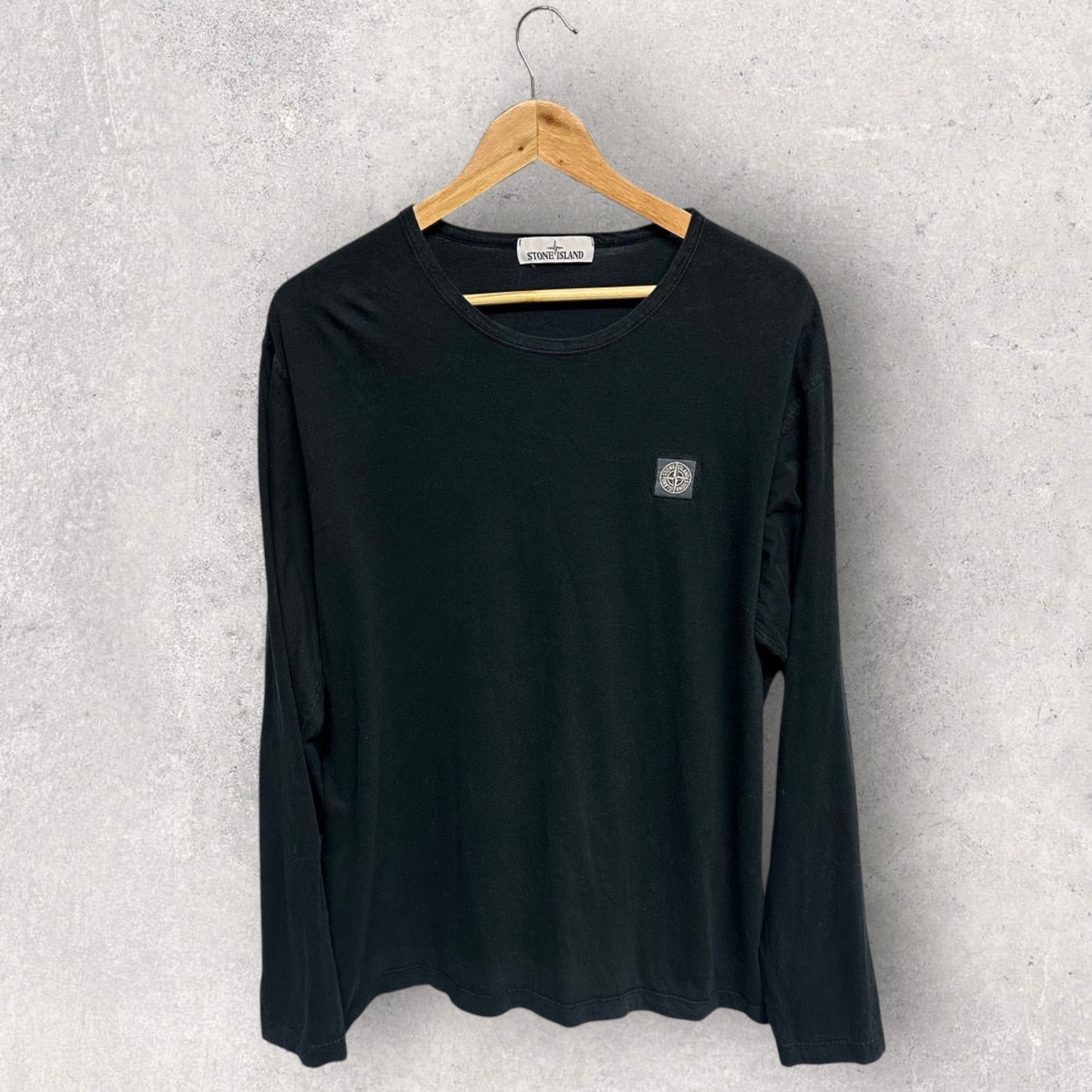 Stone Island Long Sleeve Black T-shirt (XL, 23”)