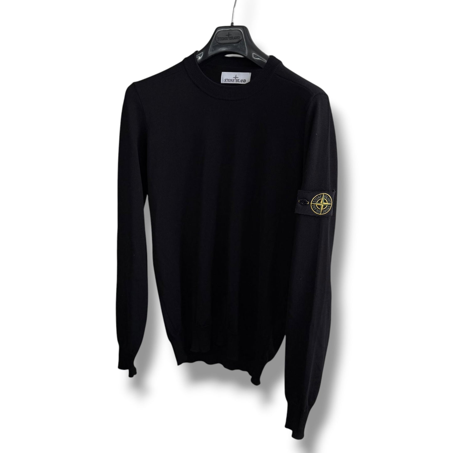 Stone Island Knitted Black Sweatshirt (S, 21”)