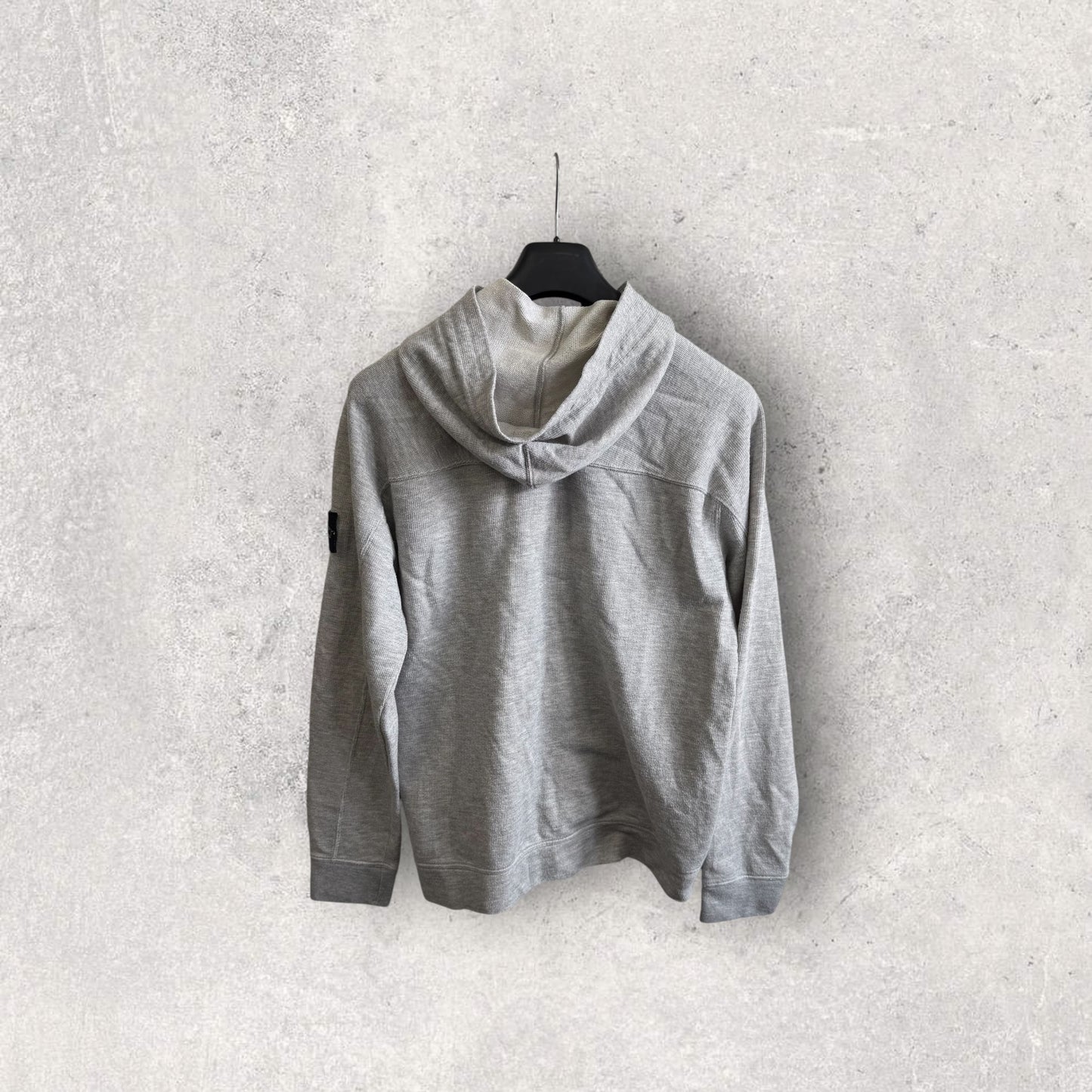 Stone Island Zip Grey Hoodie (XL, 23.5”)