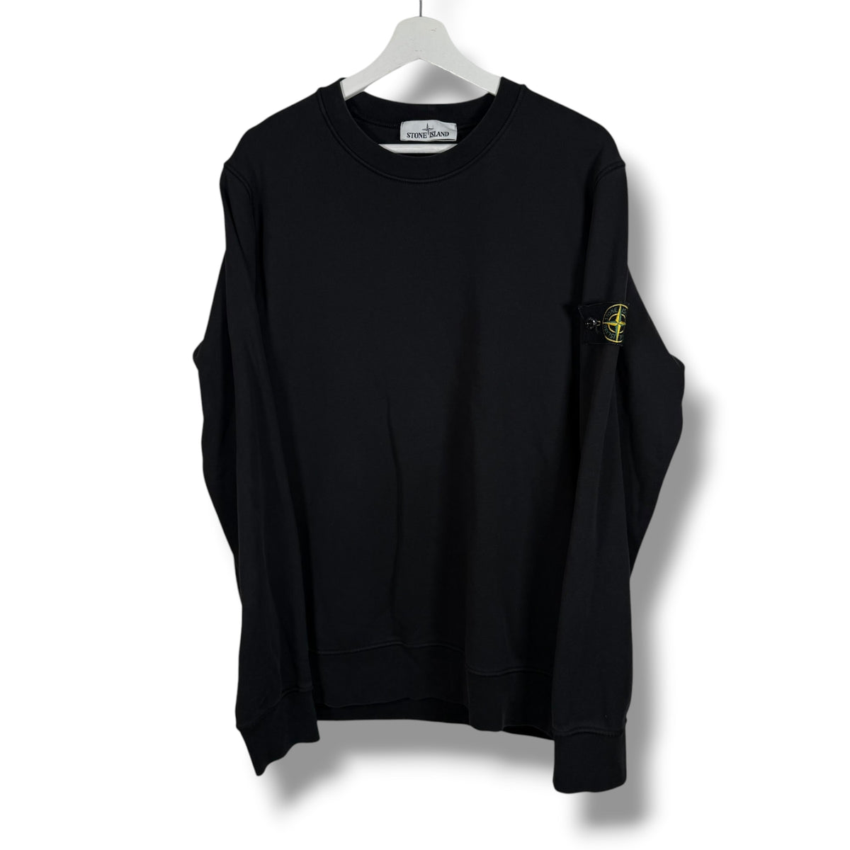 Stone Island Black Sweatshirt (L, 23”)