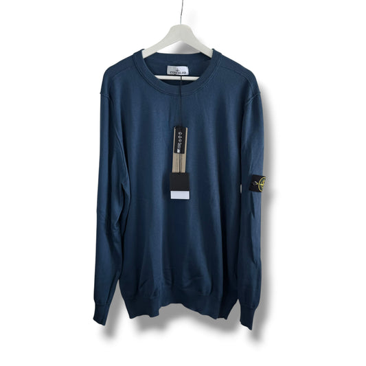 Stone Island Knitted Blue Jumper (3XL, 25.5”)
