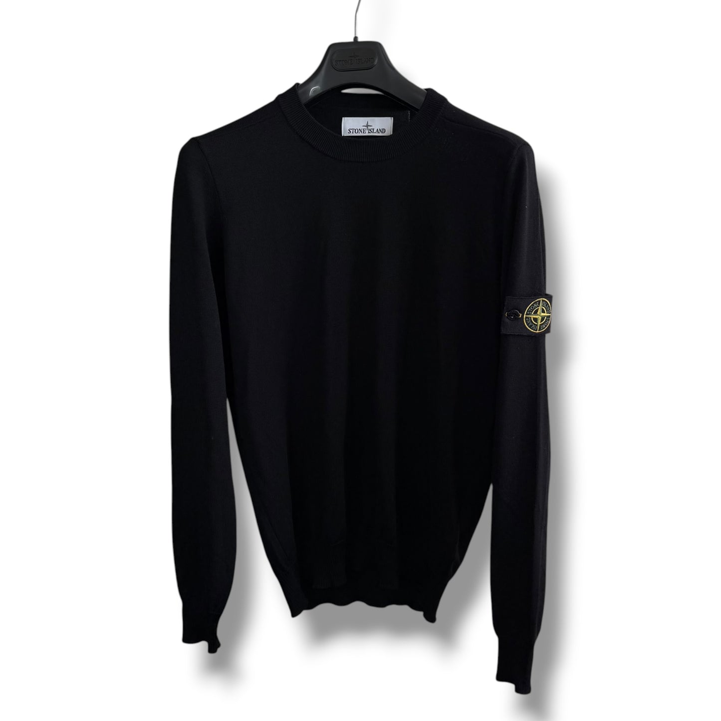 Stone Island Knitted Black Sweatshirt (S, 21”)