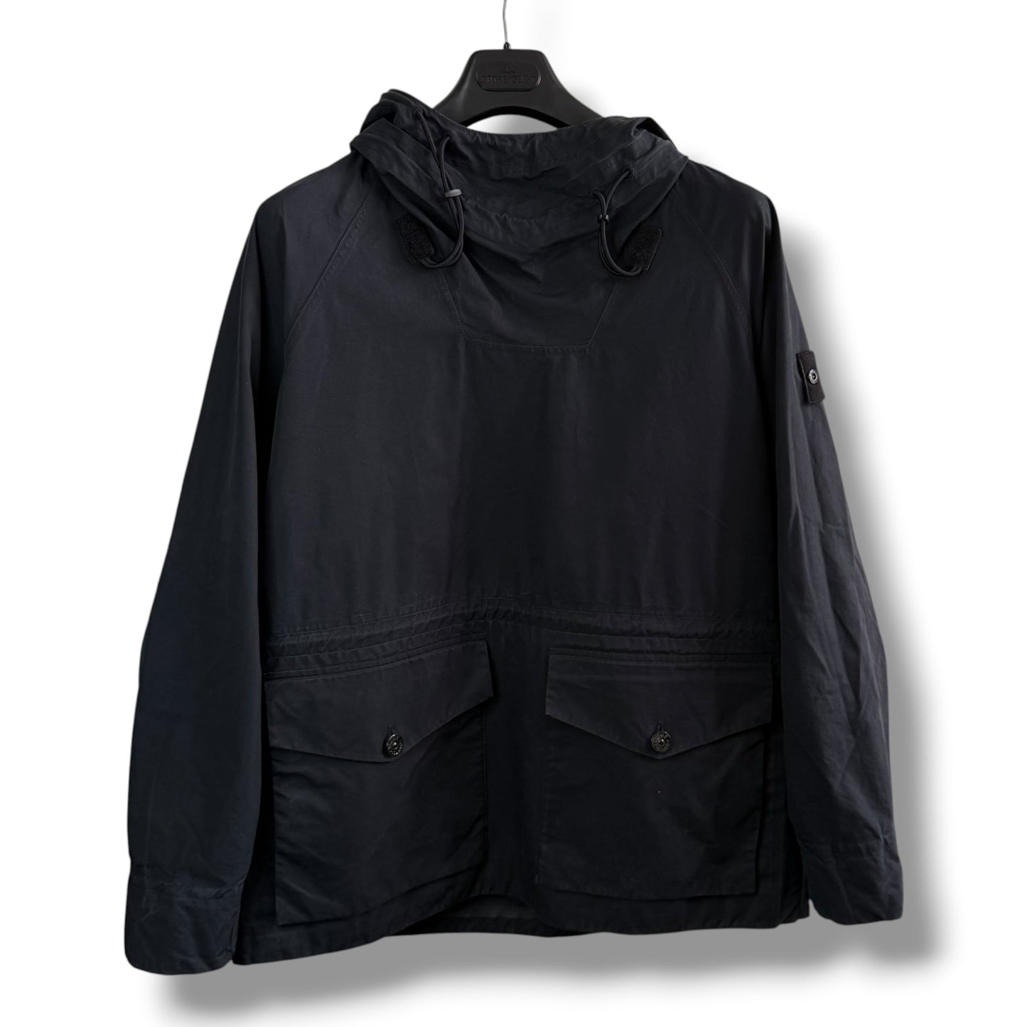 Stone Island Black O-Ventile Ghost Pullover Smock (L, 26”)