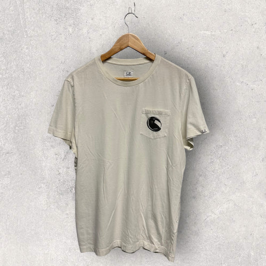 CP Company White Pocket Logo T-shirt (L, 21.5”)