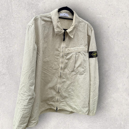 Stone Island Cream Overshirt (XL, 23”)