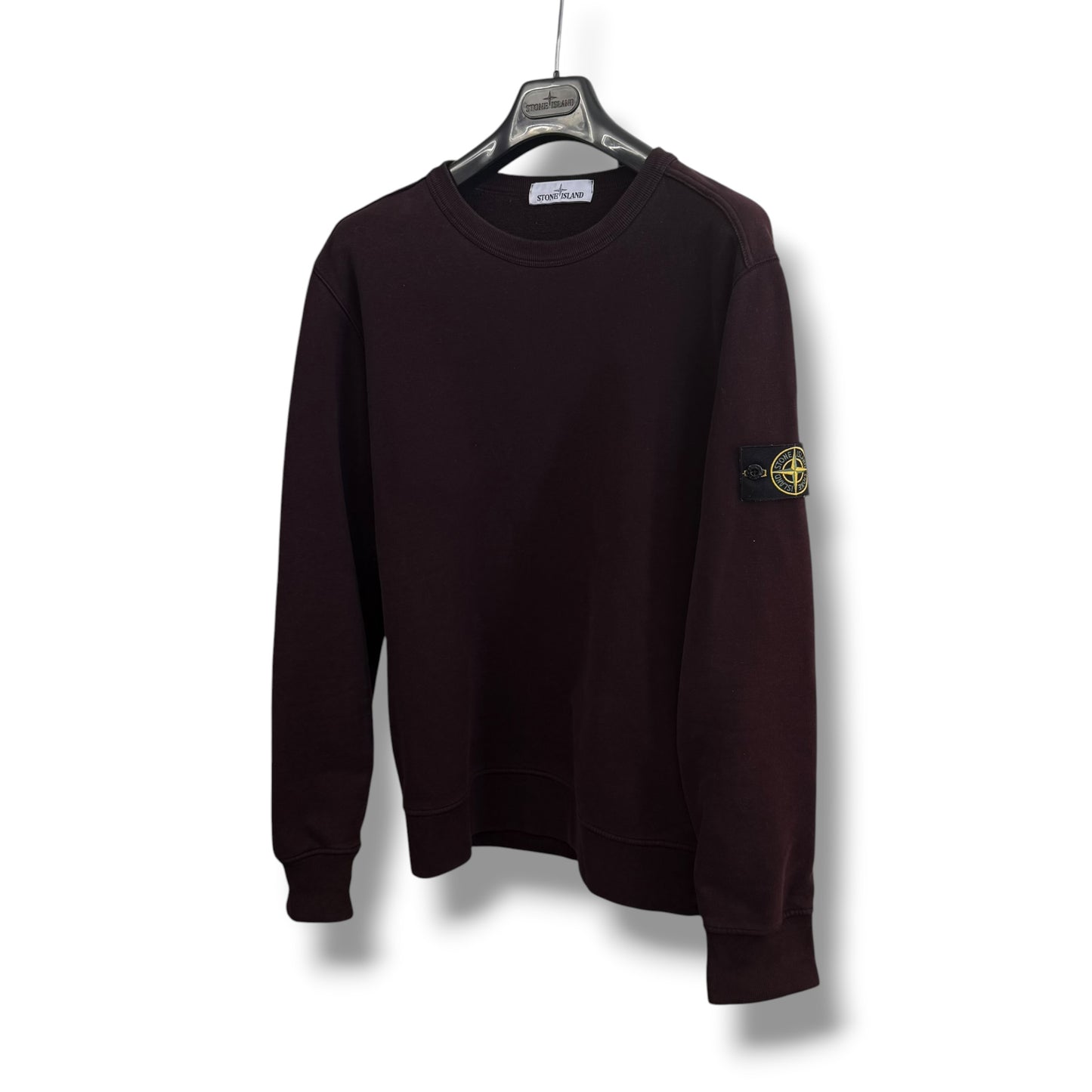 Stone Island Maroon Sweatshirt (L, 23”)