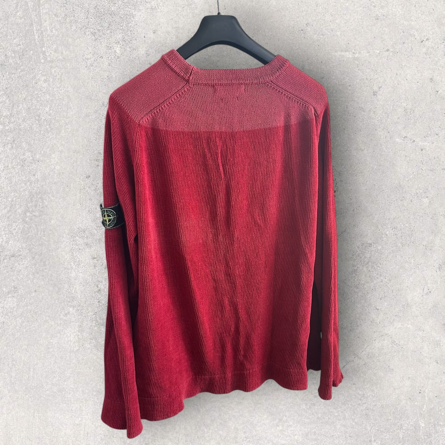 Stone Island Vintage Green Edge 2001 Knit Cotton Sweatshirt (XXL, 24”)