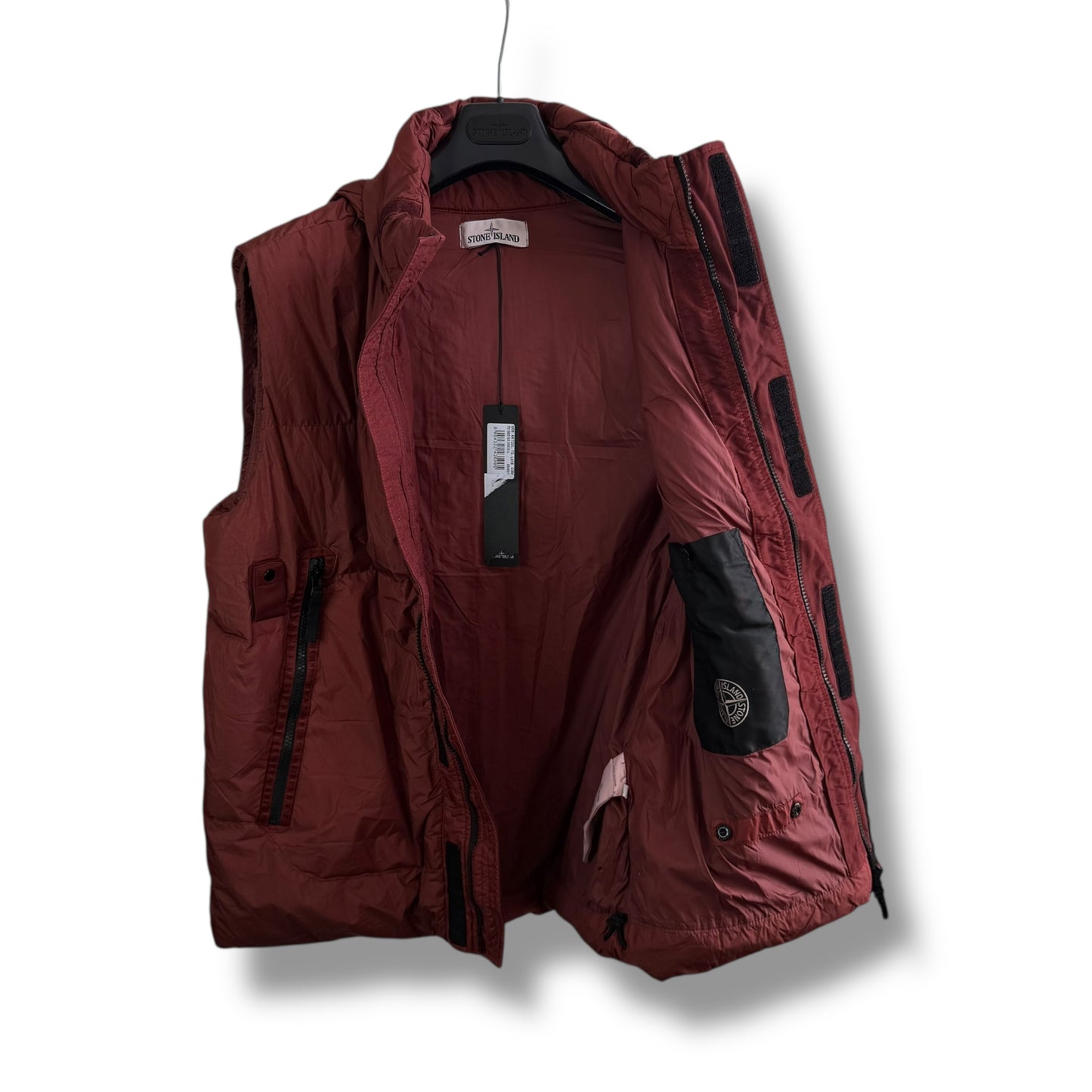 Stone Island Crinkle Reps Down Body Warmer (L, 23”)