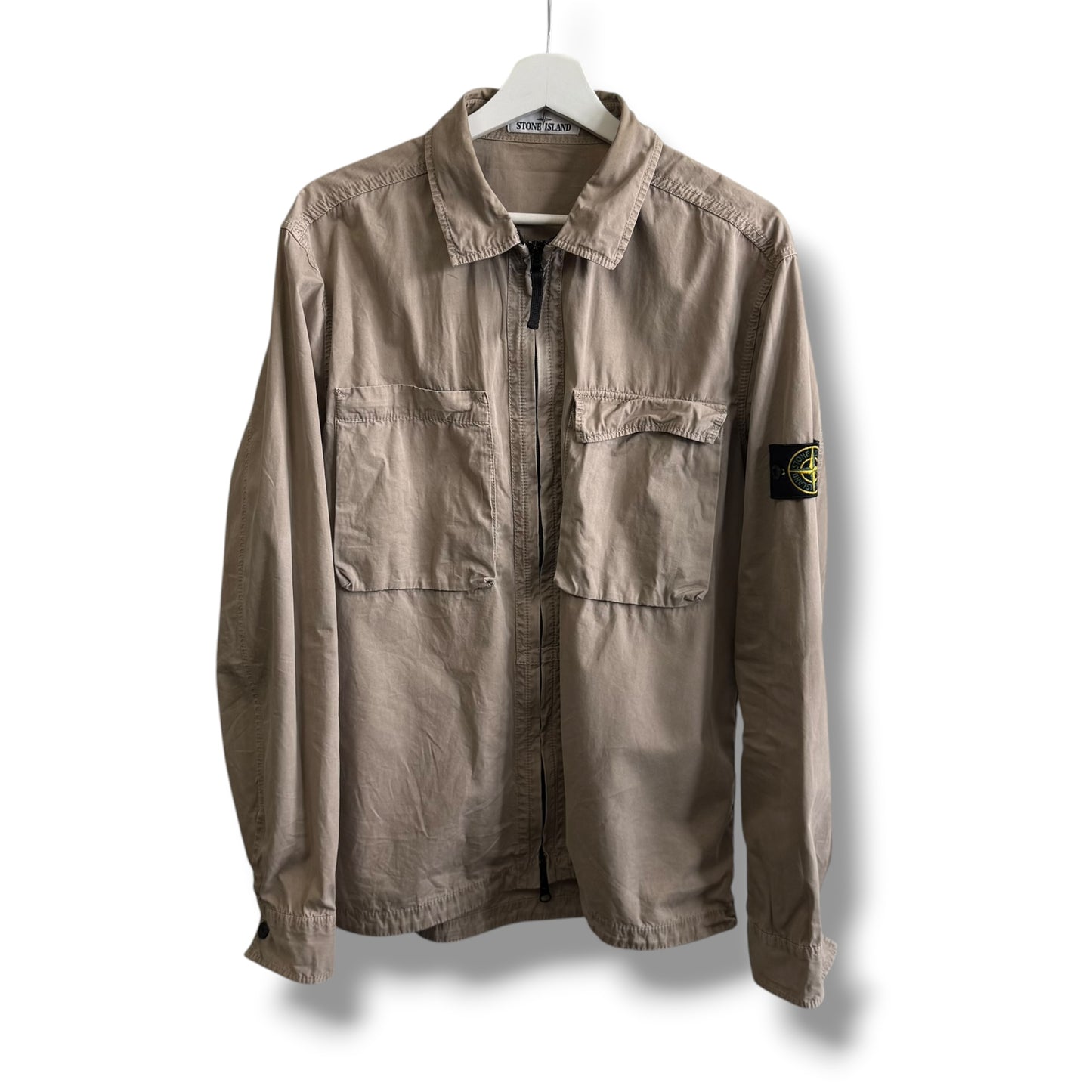 Stone Island Beige Overshirt (XL, 23”)