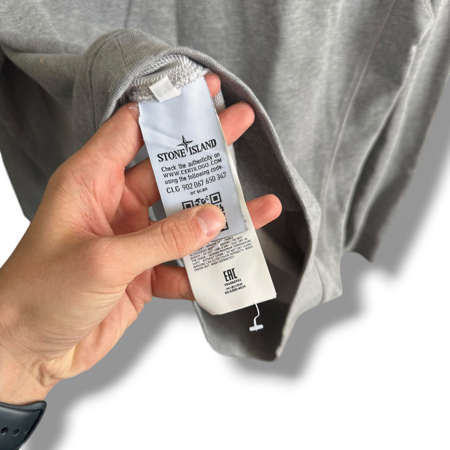 Stone Island Grey Sweatshirt (M, 21")