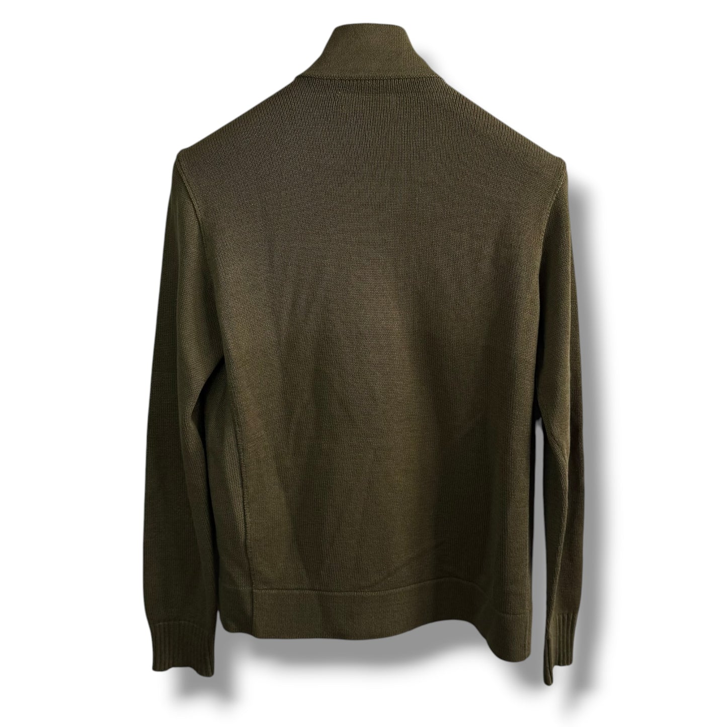 Stone Island Ribbed Knit Centre Badge Half Zip (M, 21”)