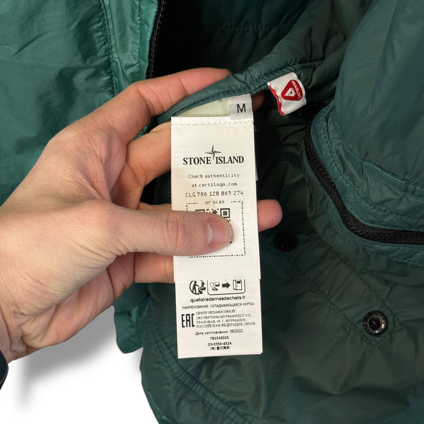 Stone Island Garment Dyed Micro Yarn With Primaloft-TC (M, 23”)