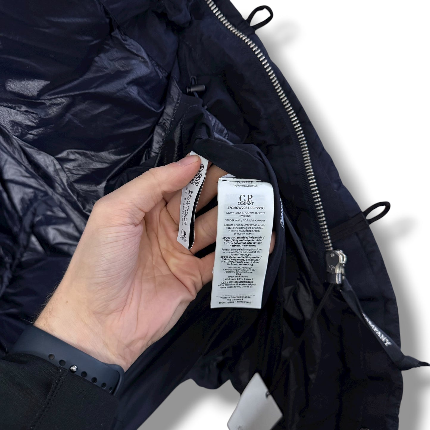 CP Company Flatt Nylon 3/4 Puffer (L, 24.5”)