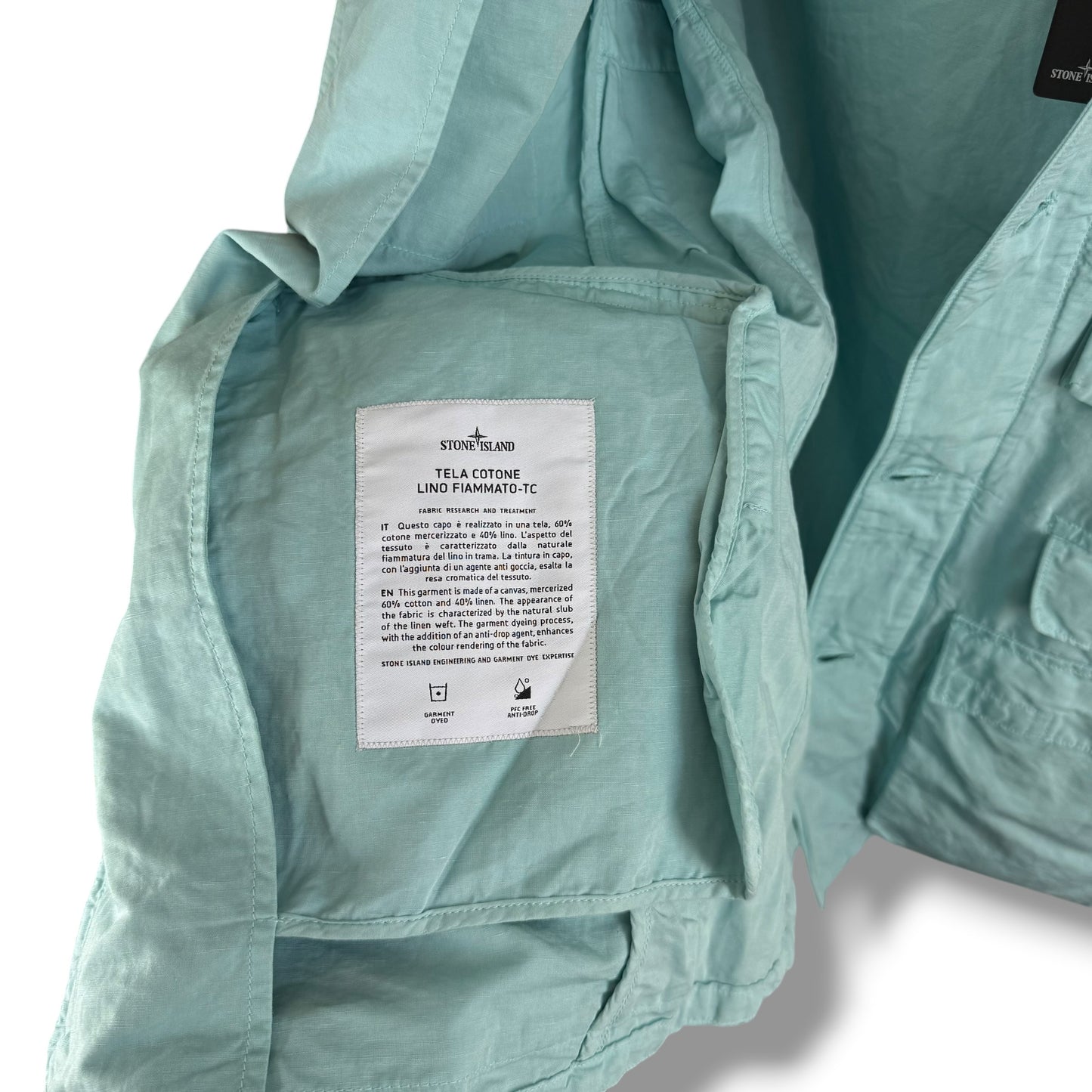 Stone Island Tela Cotone Lino Fiammato-TC (M, 22.5”)
