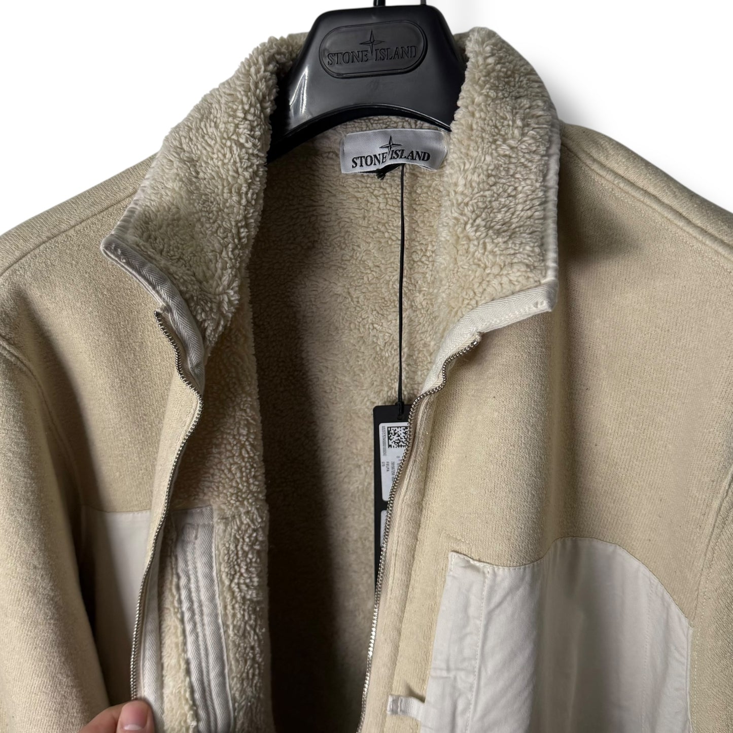 Stone Island Zip Up | Plated Terry Fleece (XL, 25”)
