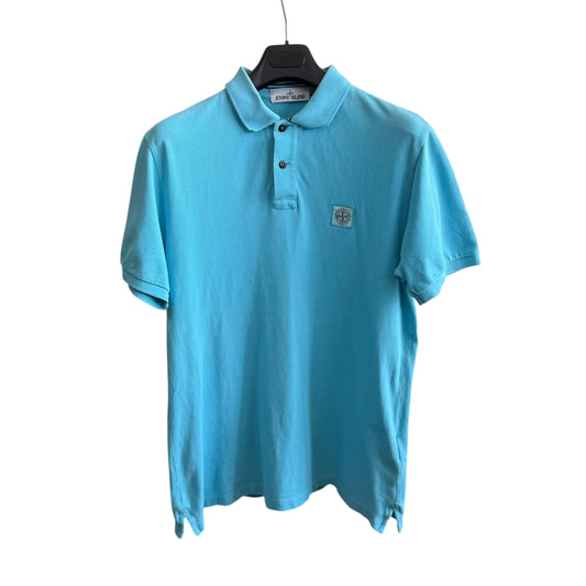 Stone Island Blue Polo (L, 21.5”)