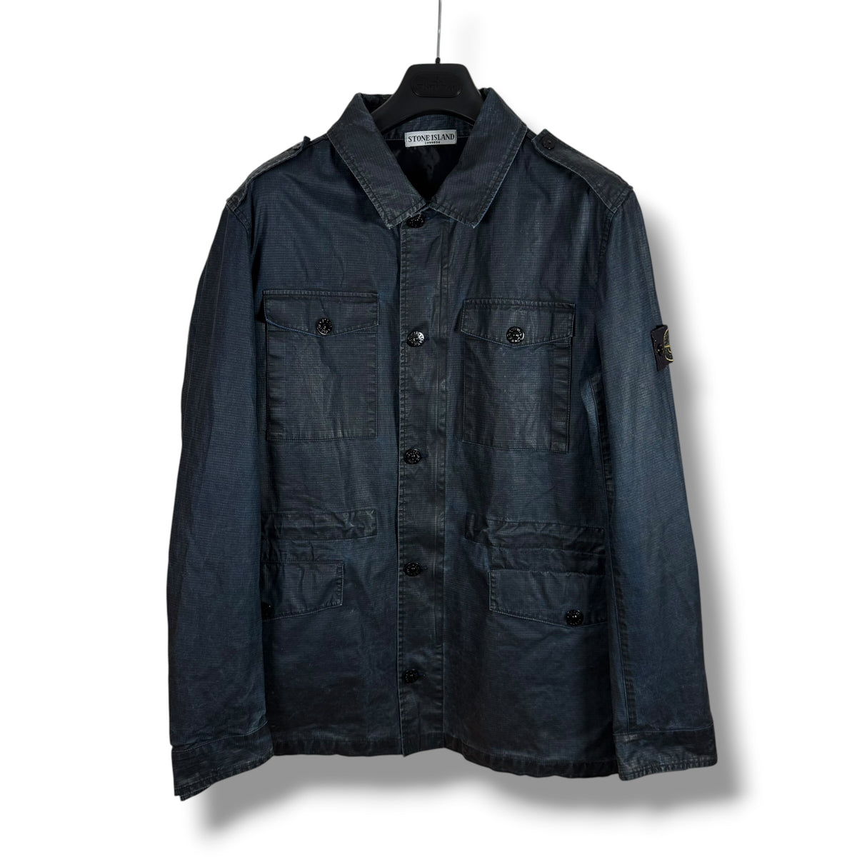 Stone Island 2011 Rip Stop Coated Multi Pocket Jacket (L, 24”)