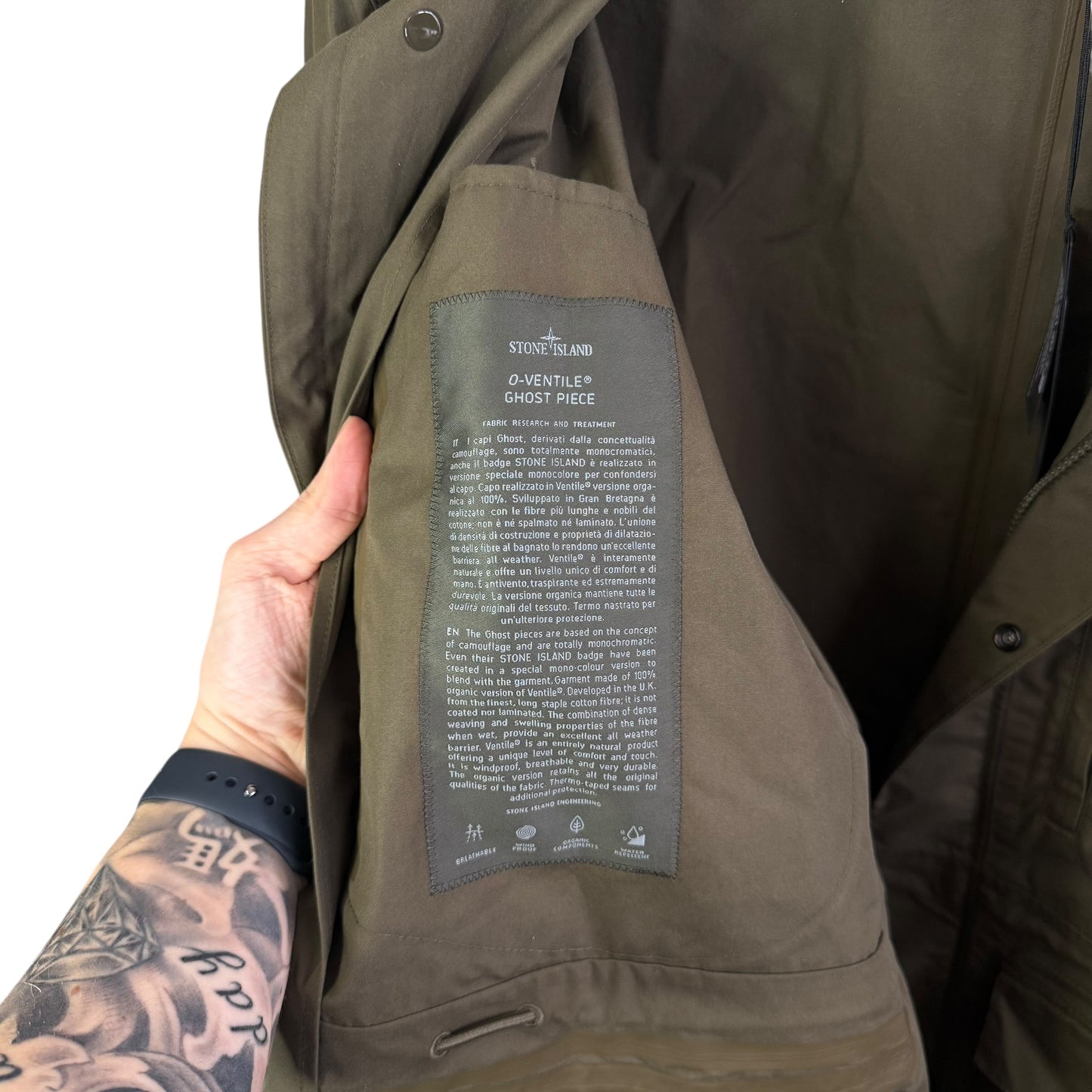 Stone Island O’Ventile Ghost Piece (XL, 25.5”)