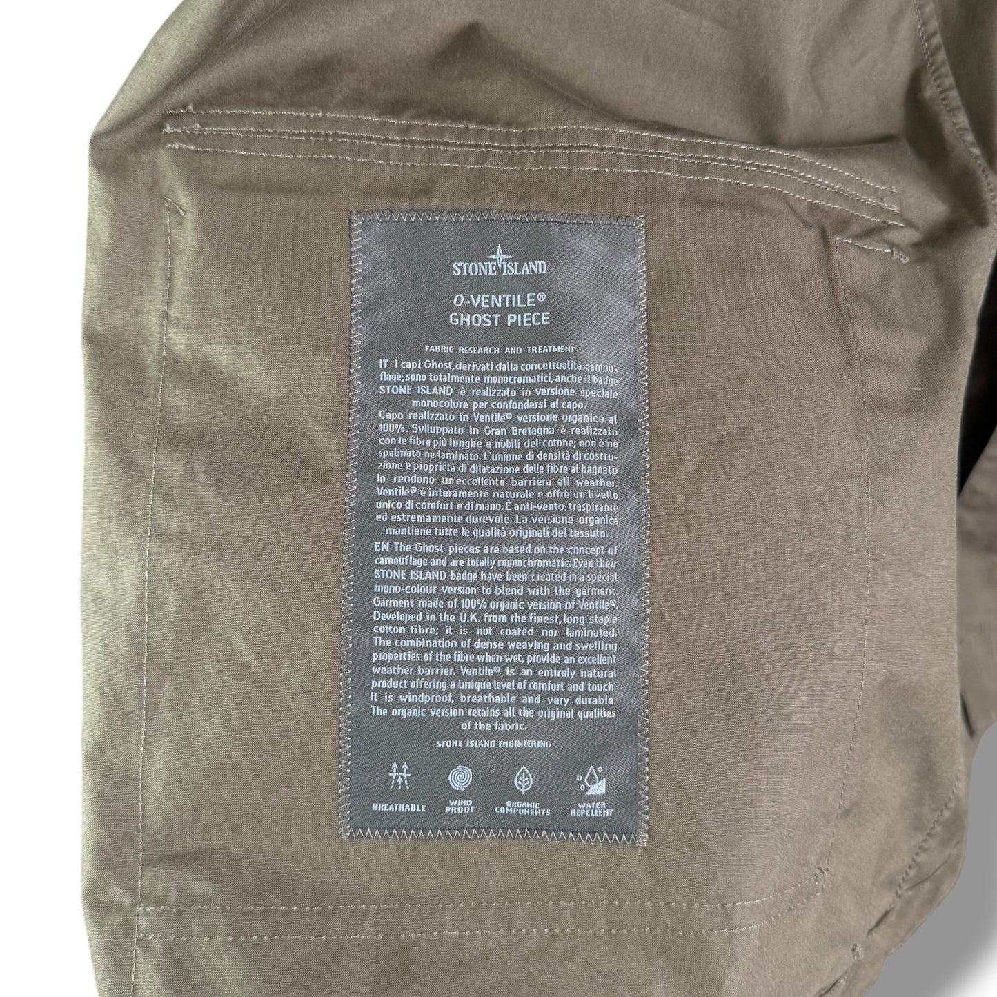 Stone Island O-Ventile Ghost Jacket (XL, 24”)